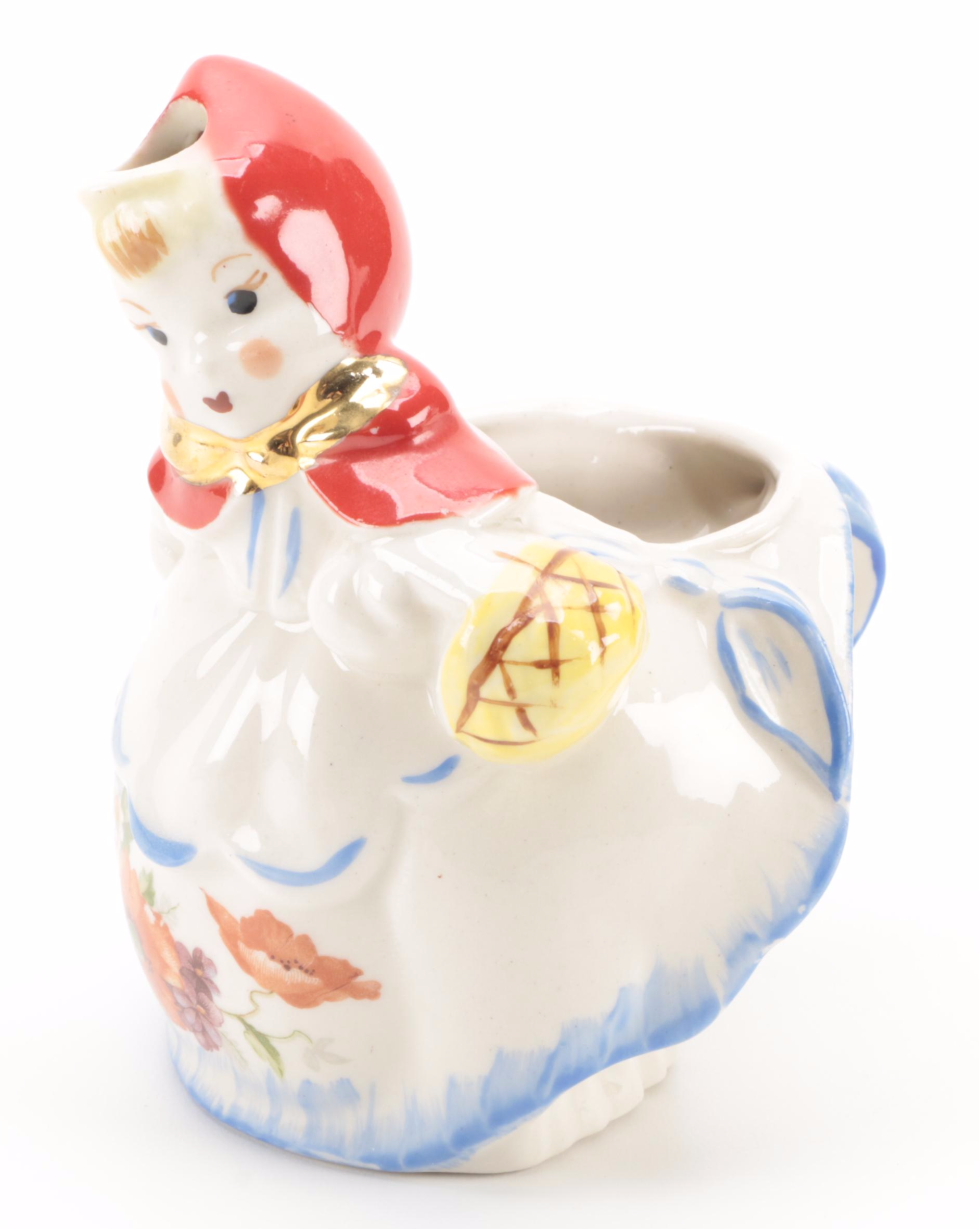 Hull Pottery "Little Red Riding Hood" Creamer and Shakers, Early to Mid 20th C.