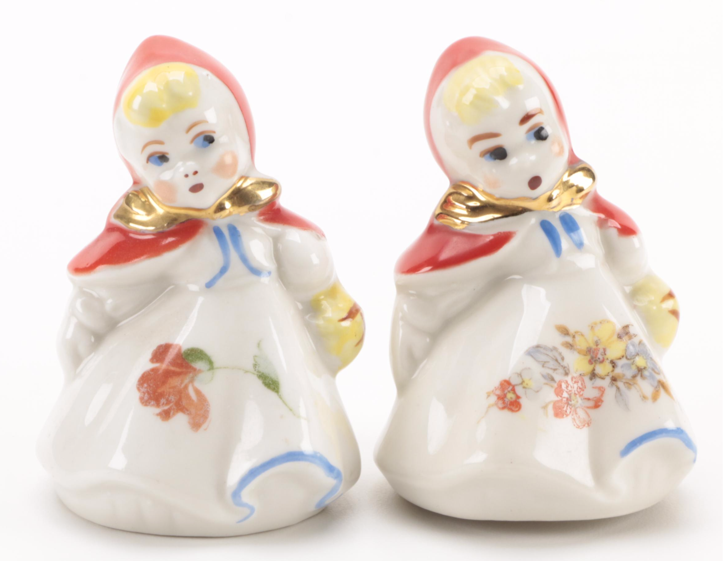 Hull Pottery "Little Red Riding Hood" Creamer and Shakers, Early to Mid 20th C.