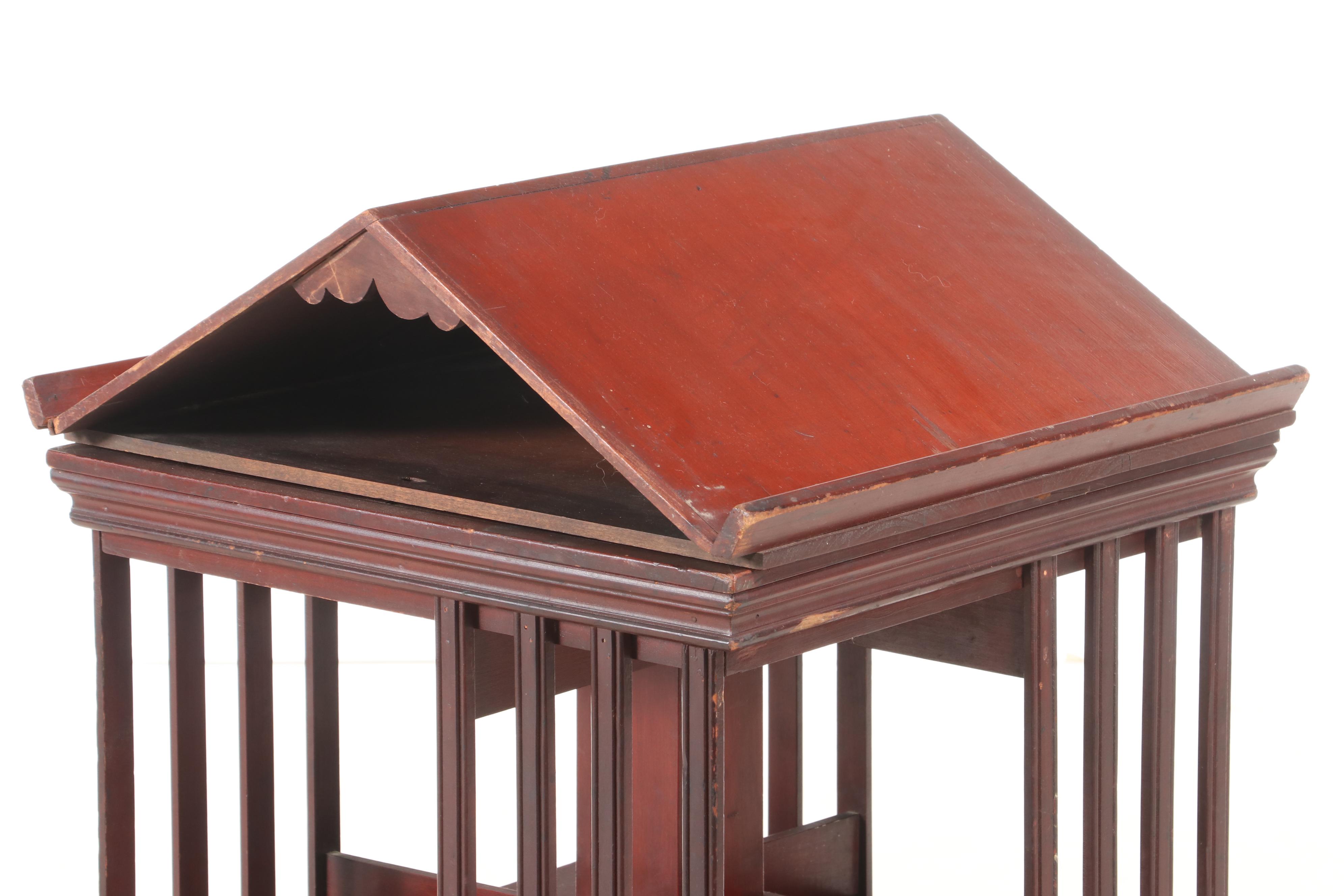 American Innovative Three-Tier Revolving Bookcase, circa 1900