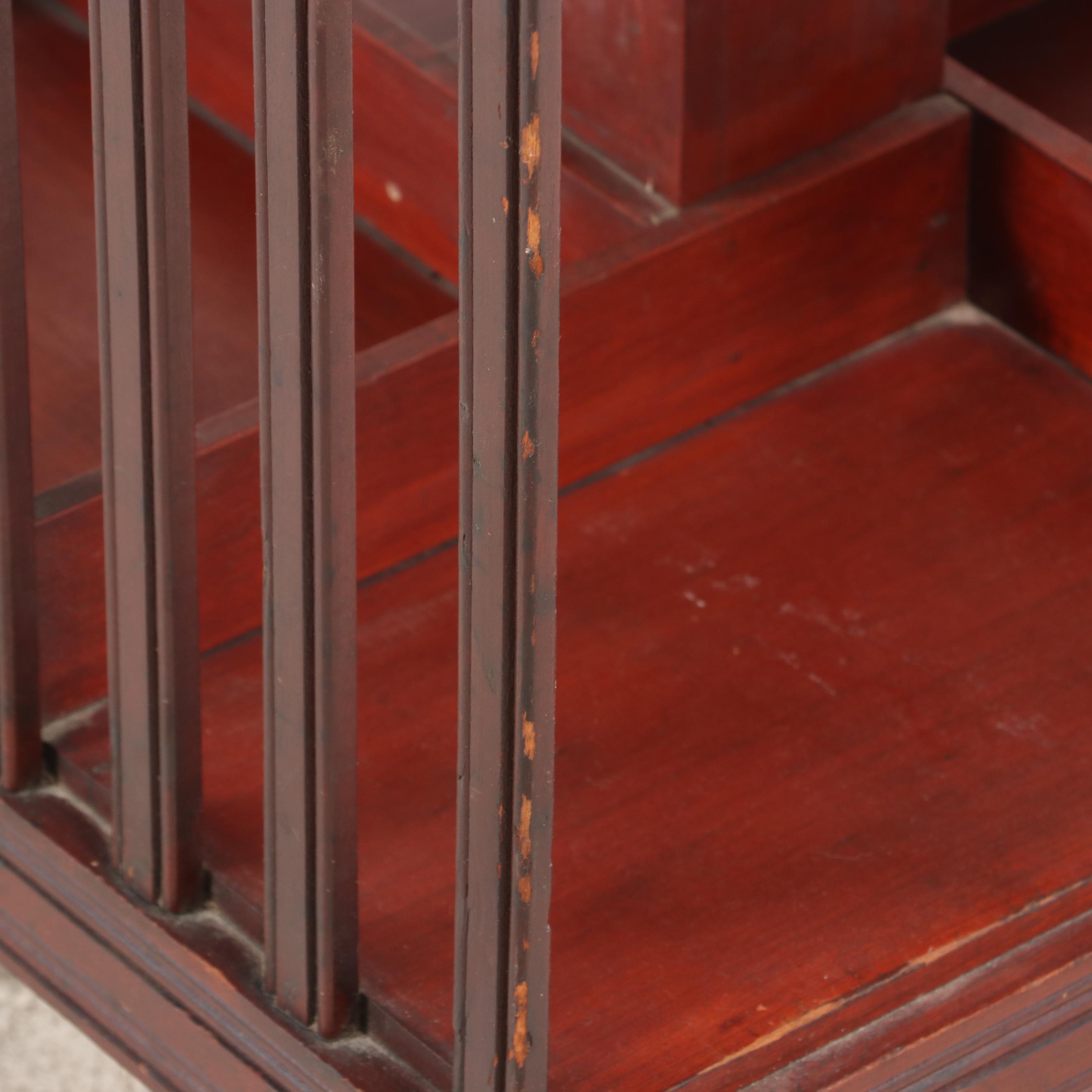 American Innovative Three-Tier Revolving Bookcase, circa 1900