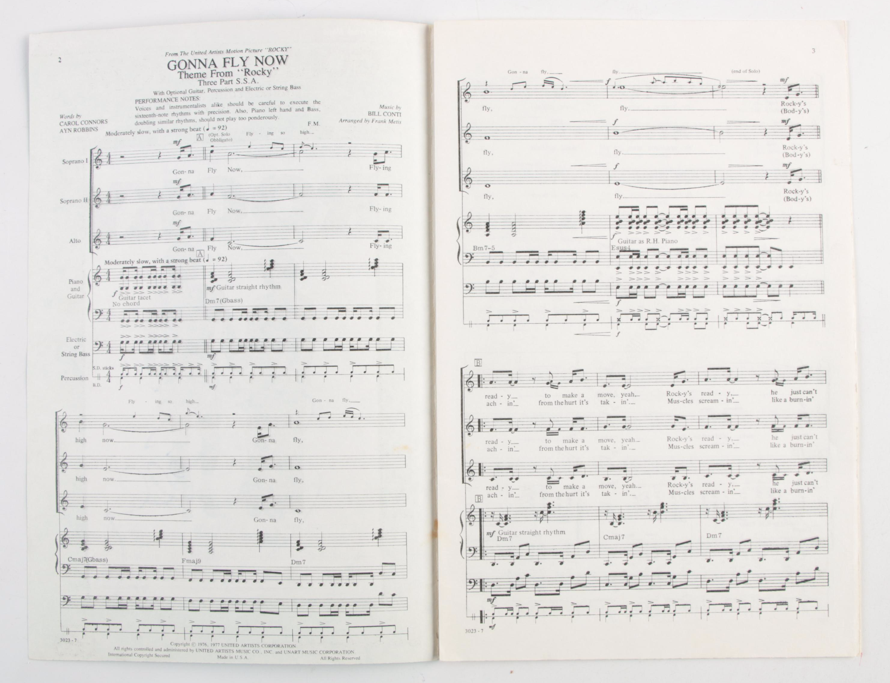 Sylvester Stallone Signed "Gonna Fly Now" Sheet Music From "Rocky" Movie, COA