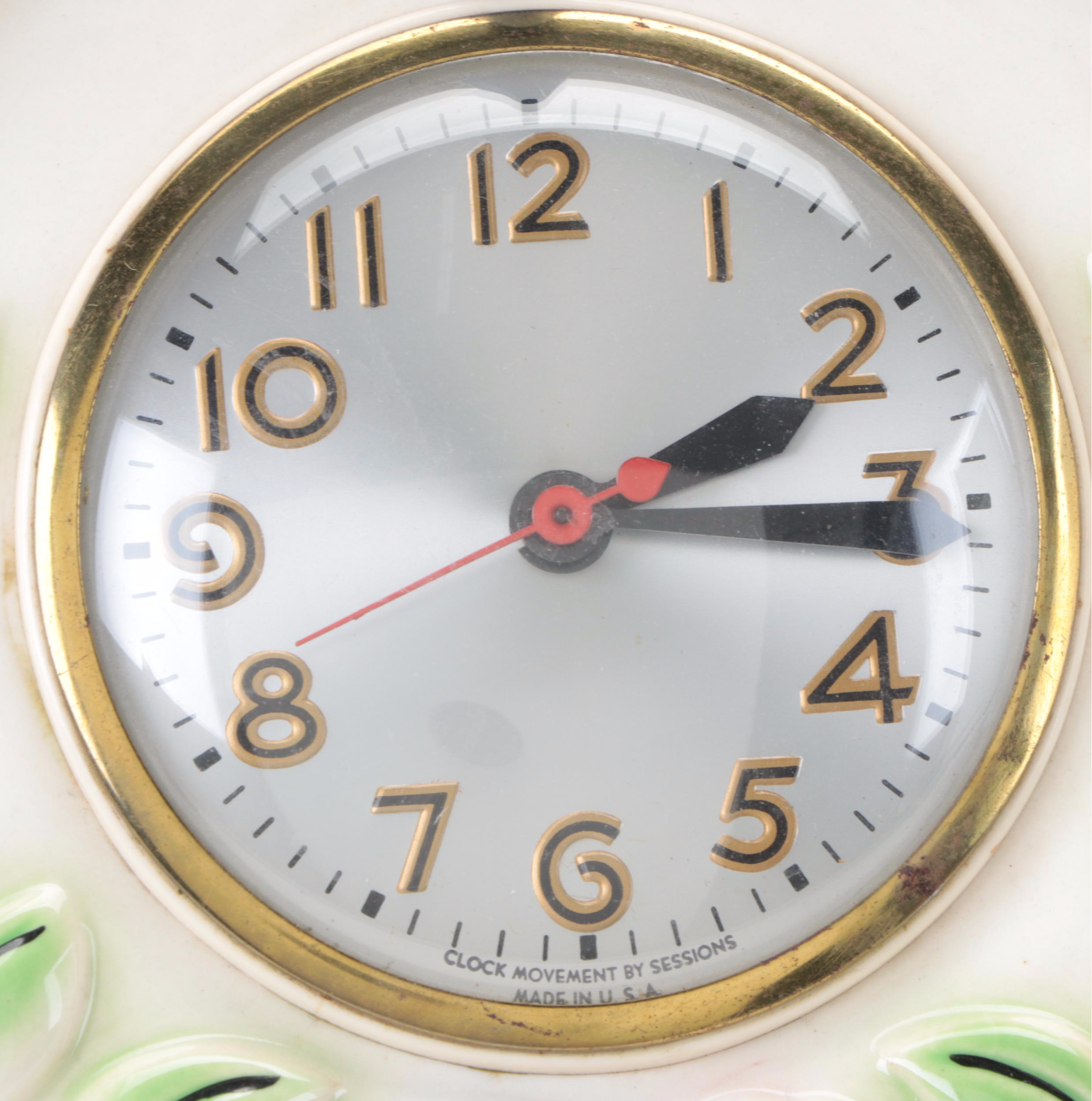 Hull Pottery "Little Red Riding Hood" Ceramic Wall Clock, Mid-20th Century