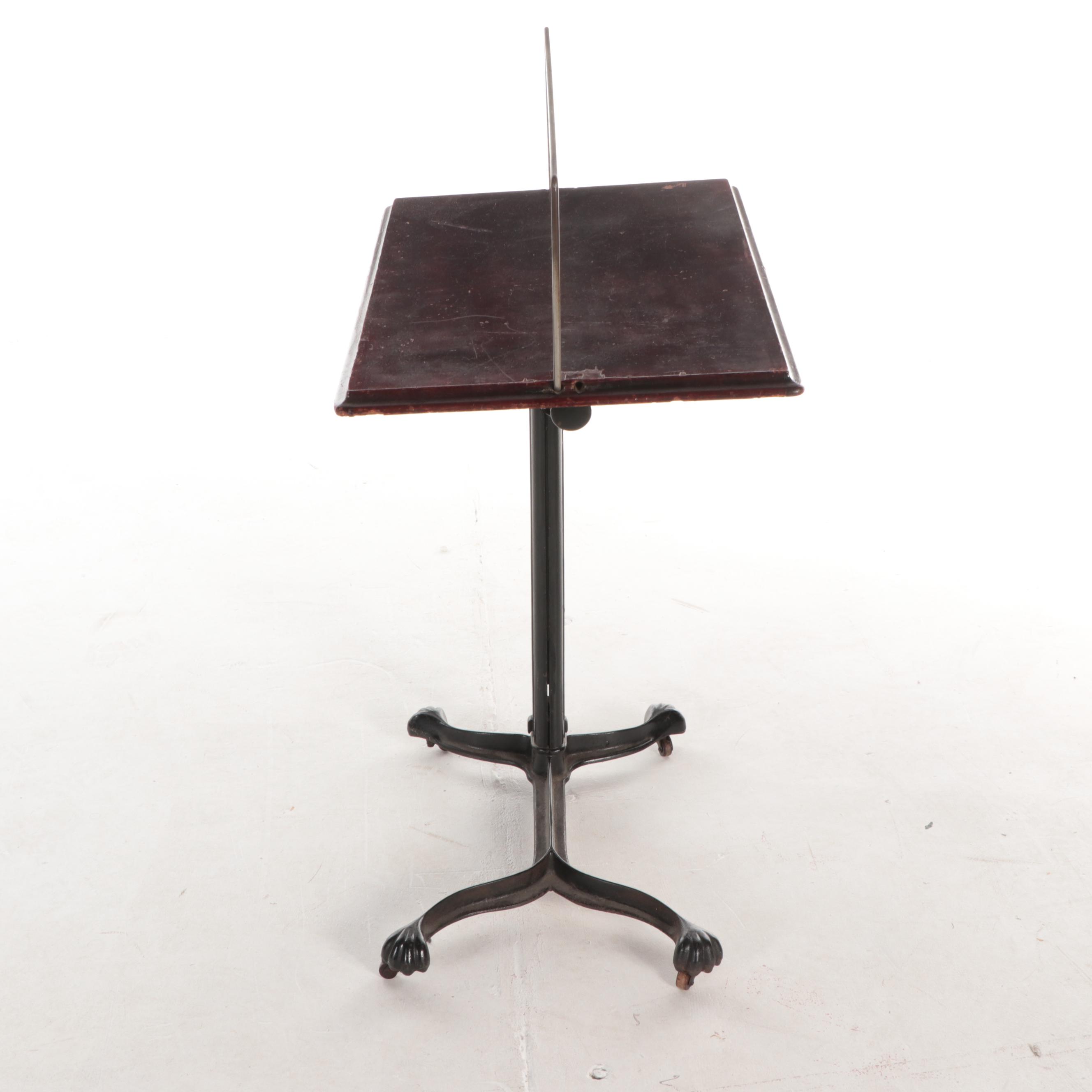Industrial Style Wood and Cast Iron Drafting Table, Early 20th Century