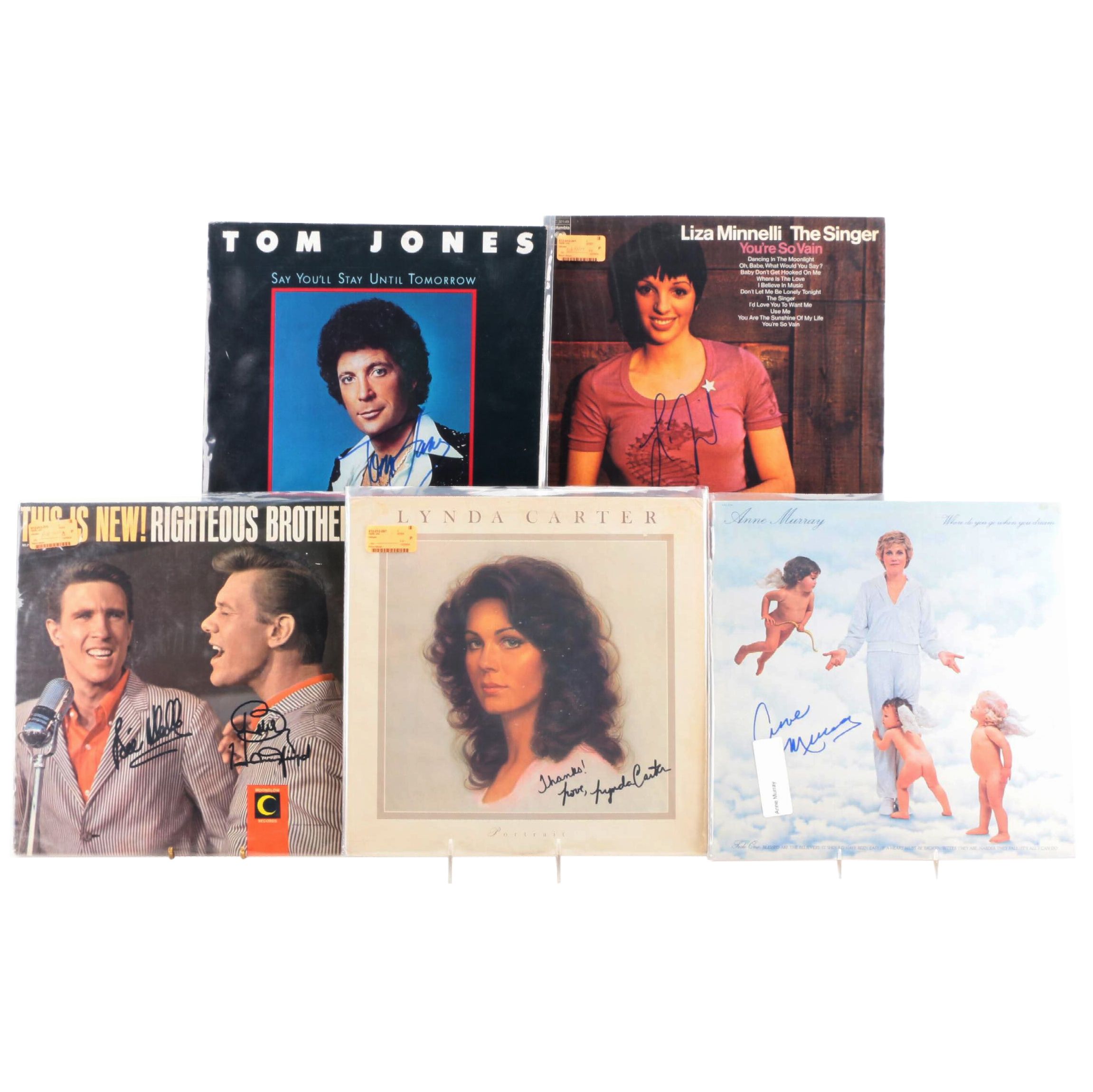 Tom Jones, Liza Minnelli, Lynda Carter, Other Signed Vinyl LP Records