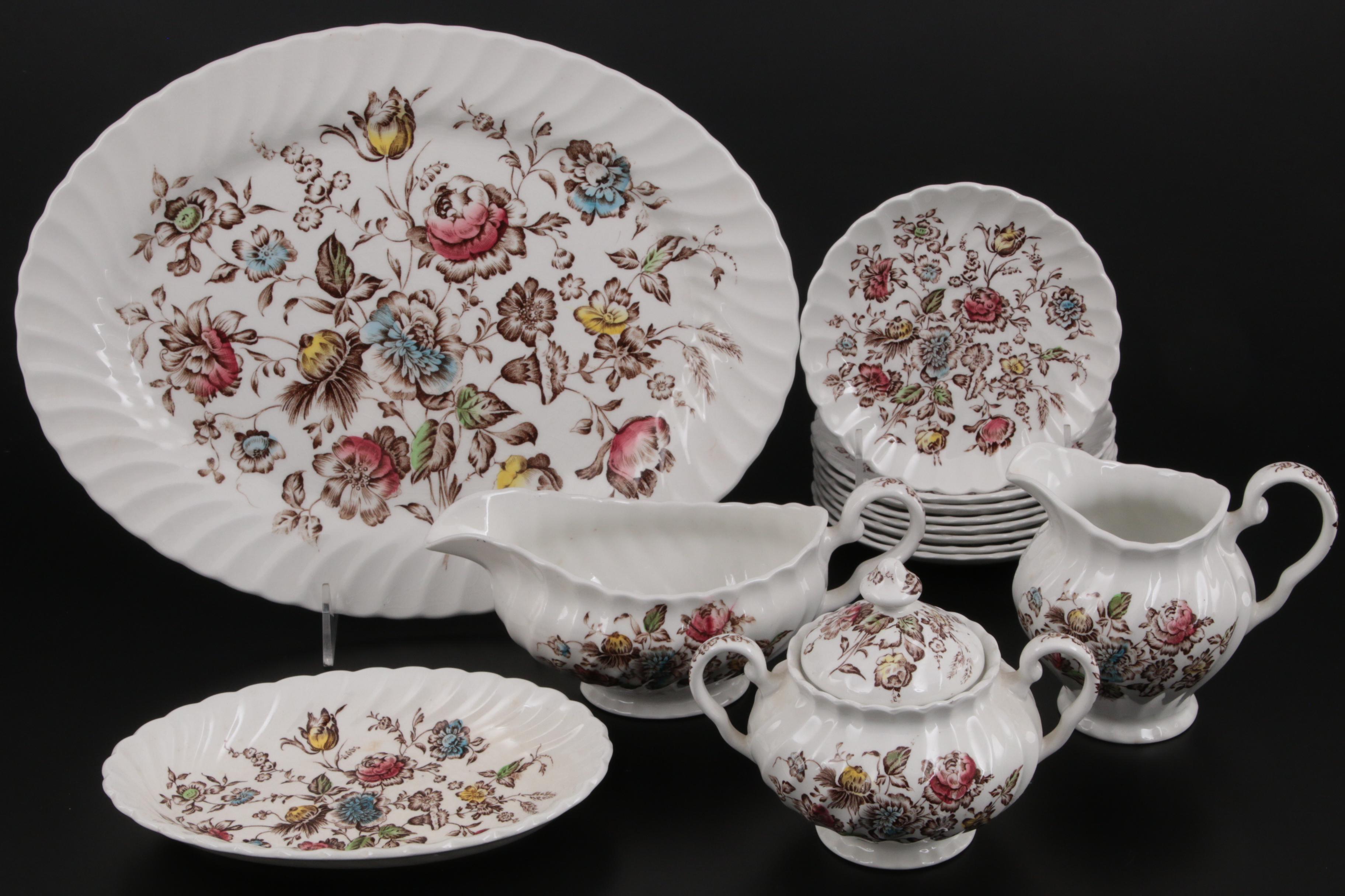 Johnson Brothers "Staffordshire Bouquet" Ironstone Dinnerware and Serveware