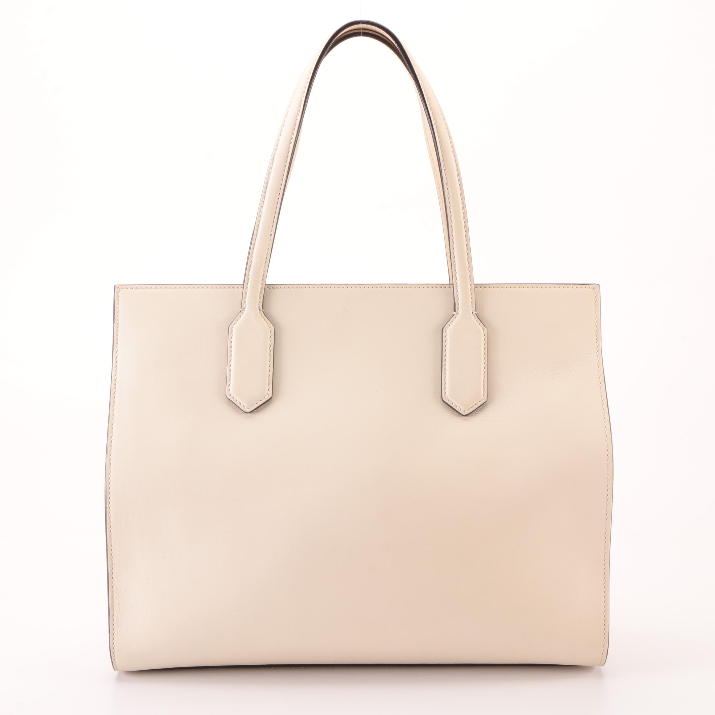 Gucci Japan Exclusive Marmont Ribbon Tote in White Leather
