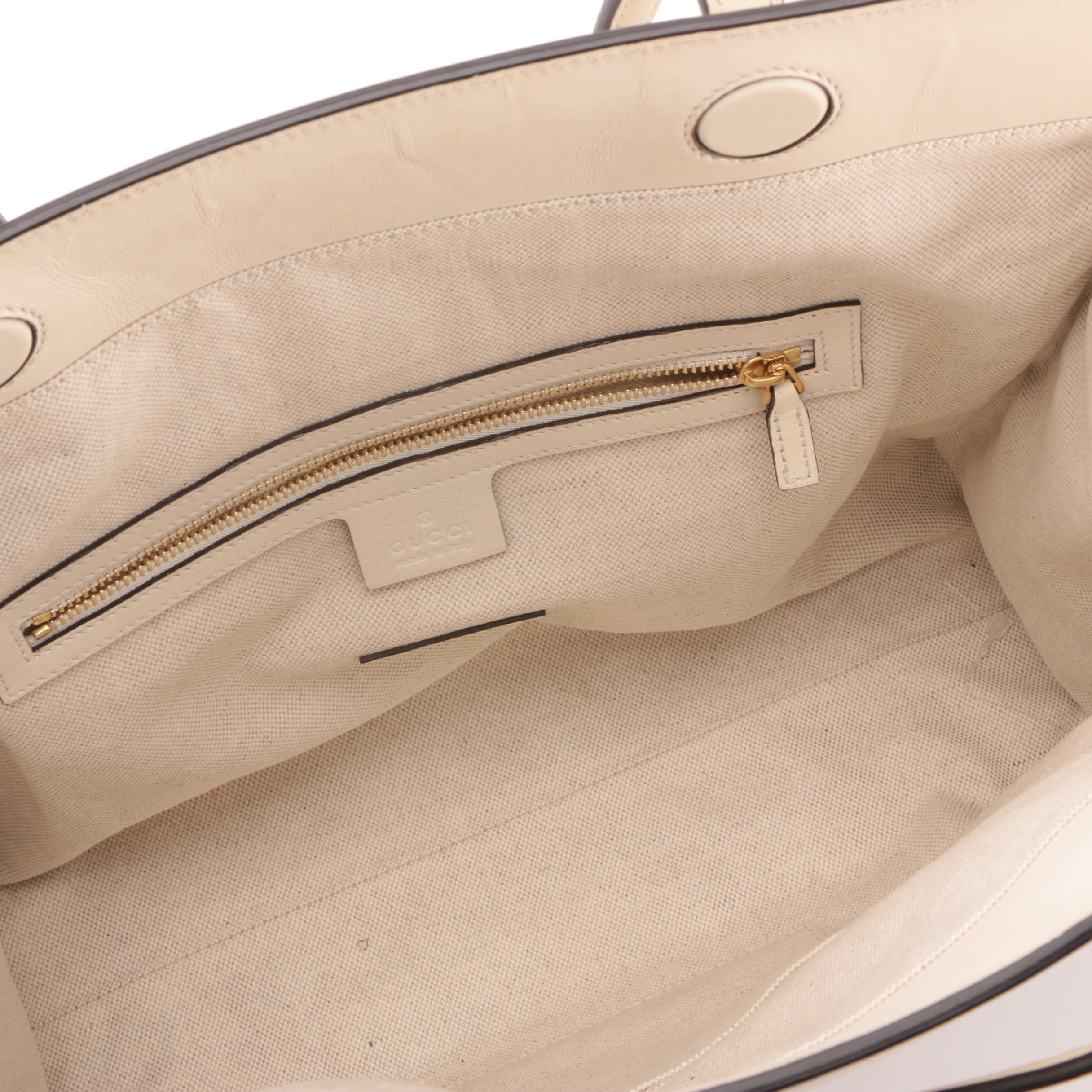 Gucci Japan Exclusive Marmont Ribbon Tote in White Leather