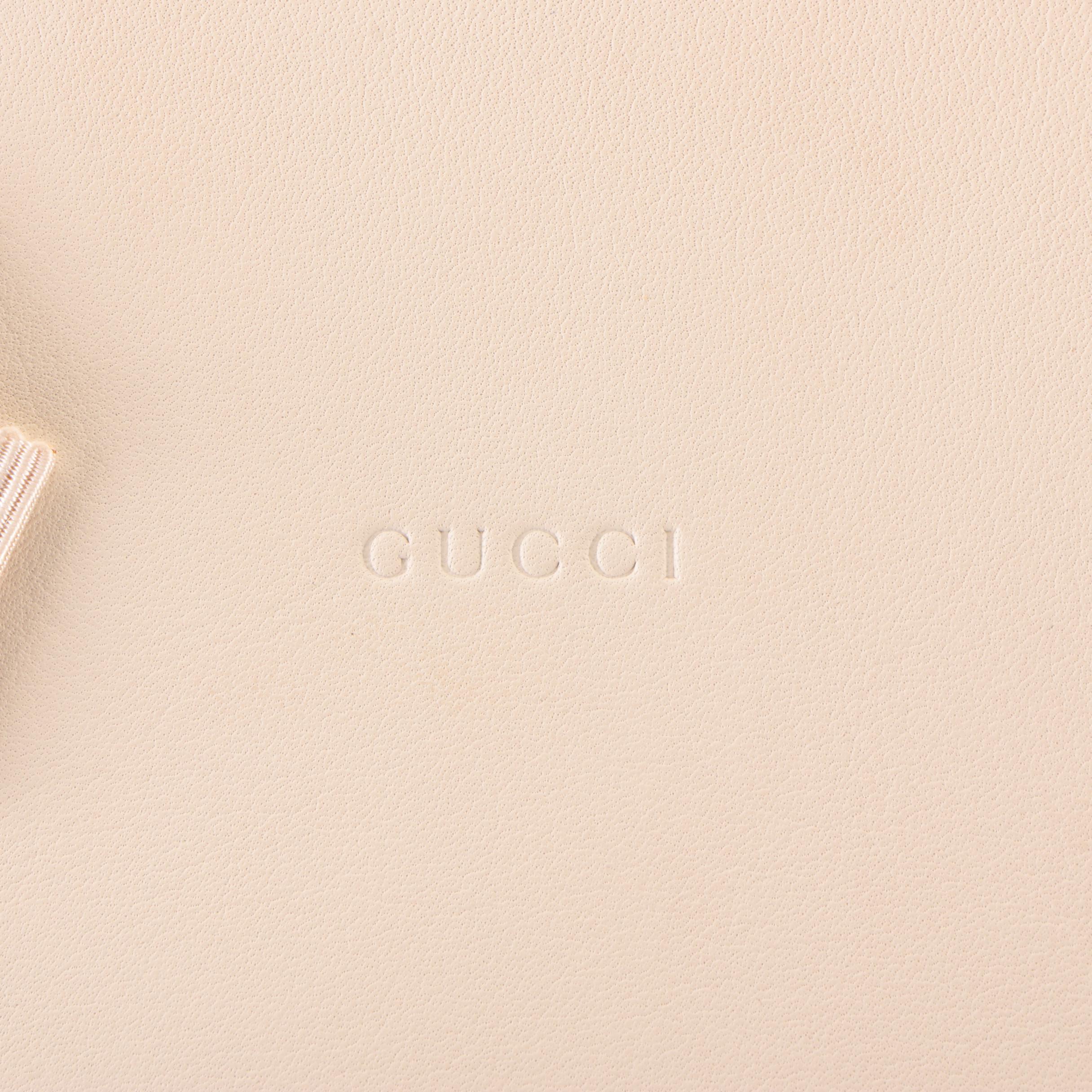 Gucci Japan Exclusive Marmont Ribbon Tote in White Leather