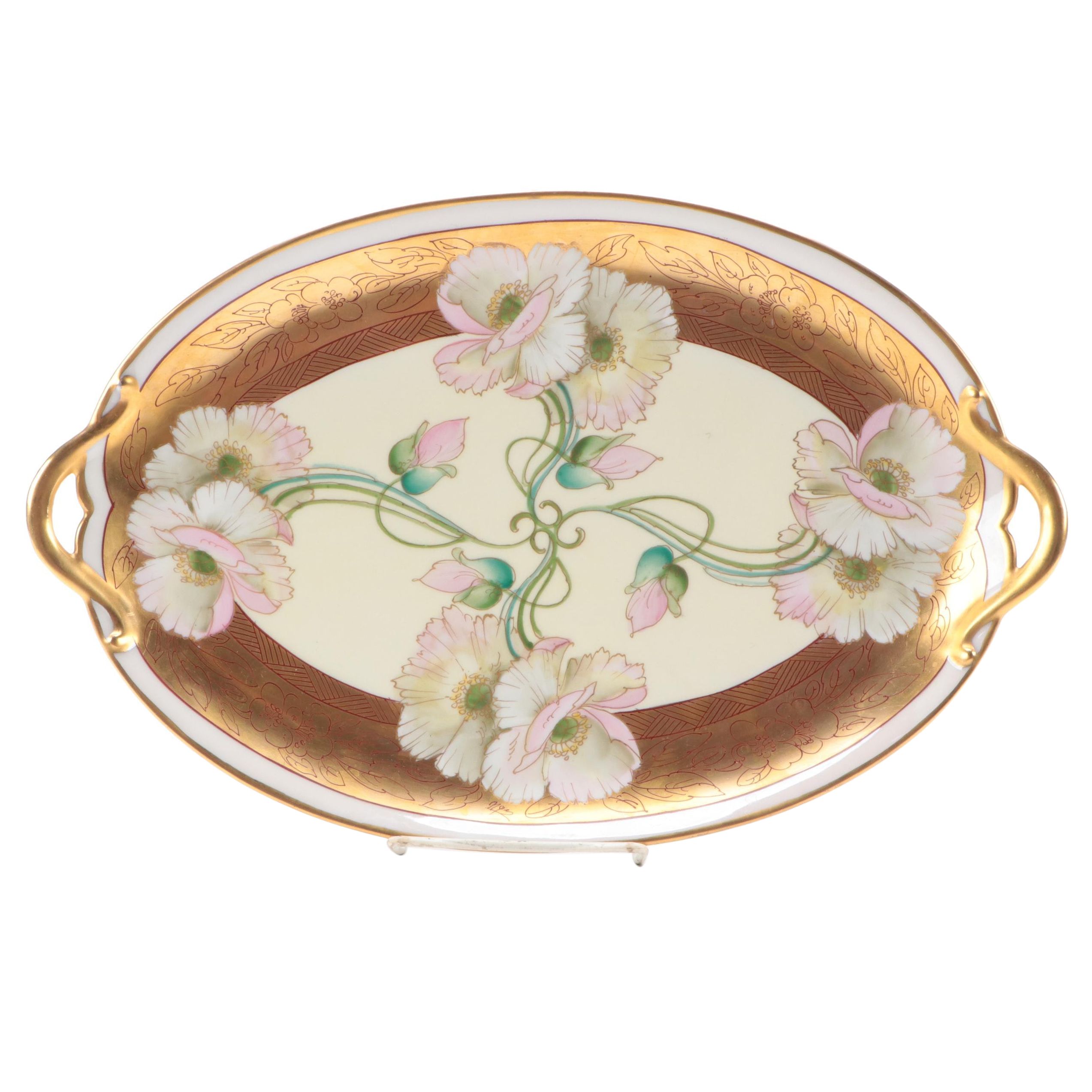 Hand-Painted Limoges Porcelain Platter, Early 20th Century