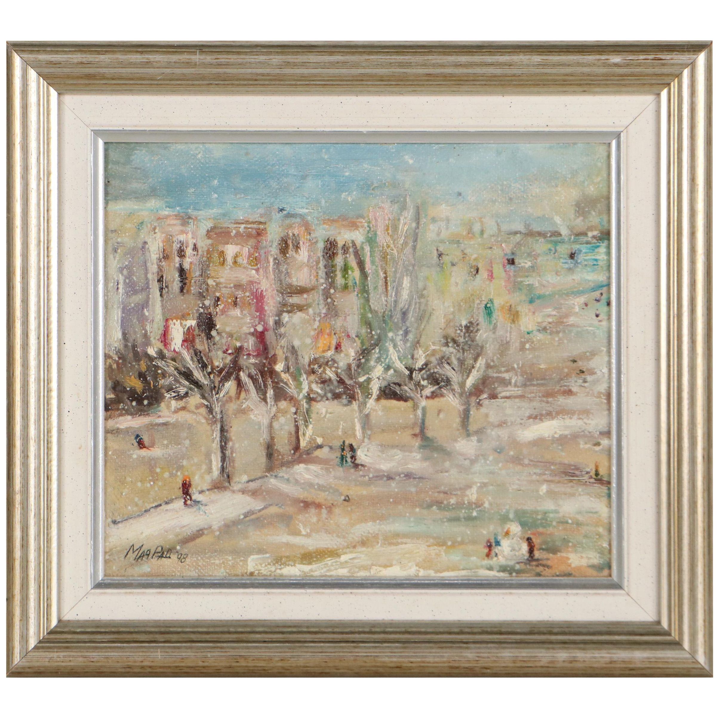 Maya Radoslavova Oil Painting "Зима," 1998