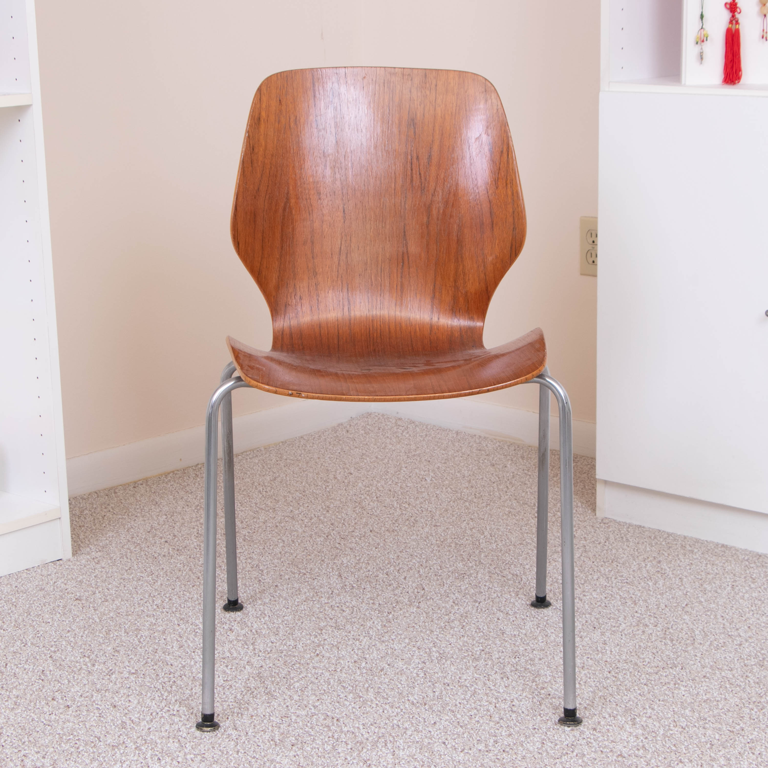 Øyvind Iversen for Møre Lenestolfabrikk Teak Plywood "Scala" Side Chairs, 1950s