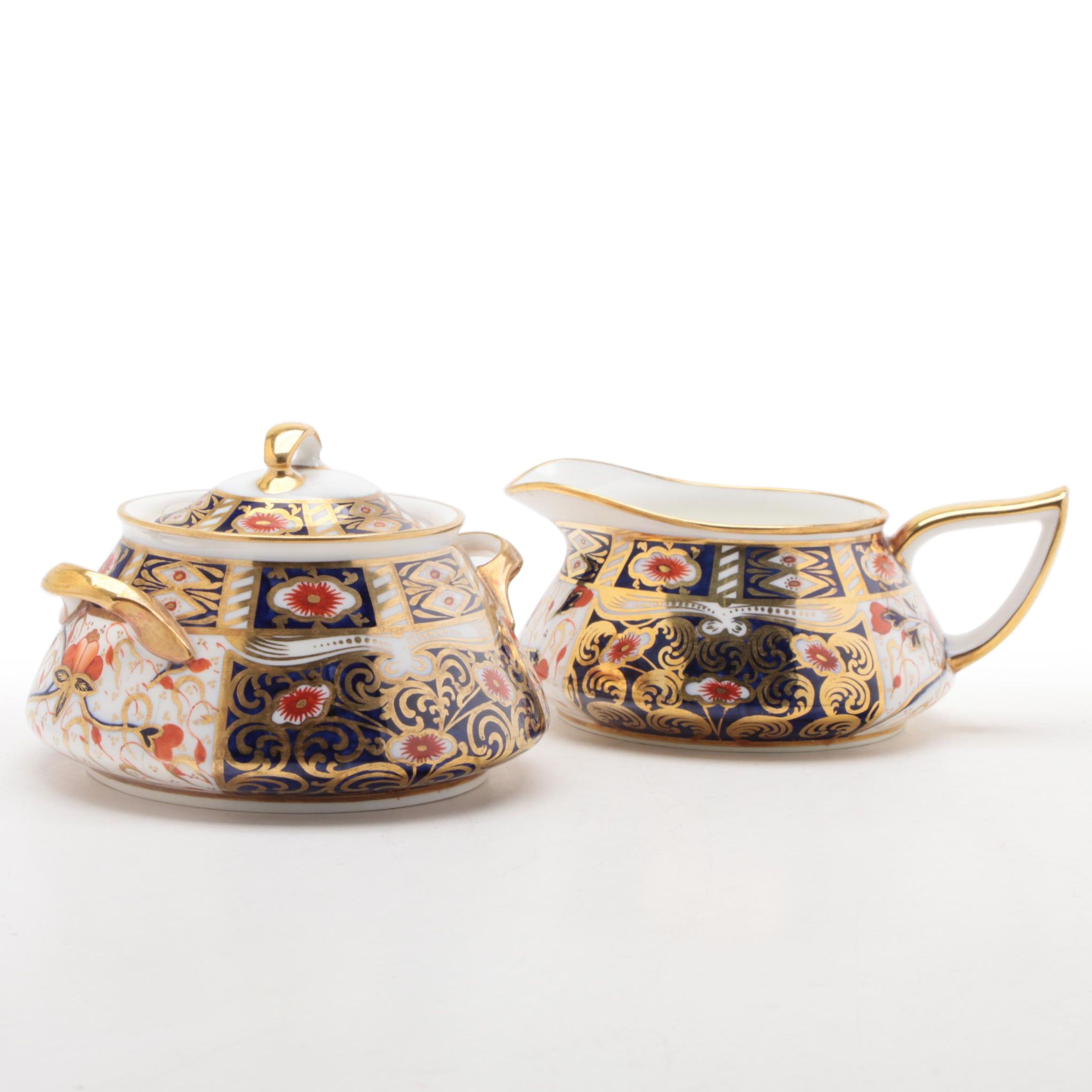 Minton "Imari" Porcelain Creamer and Sugar, Early 20th Century