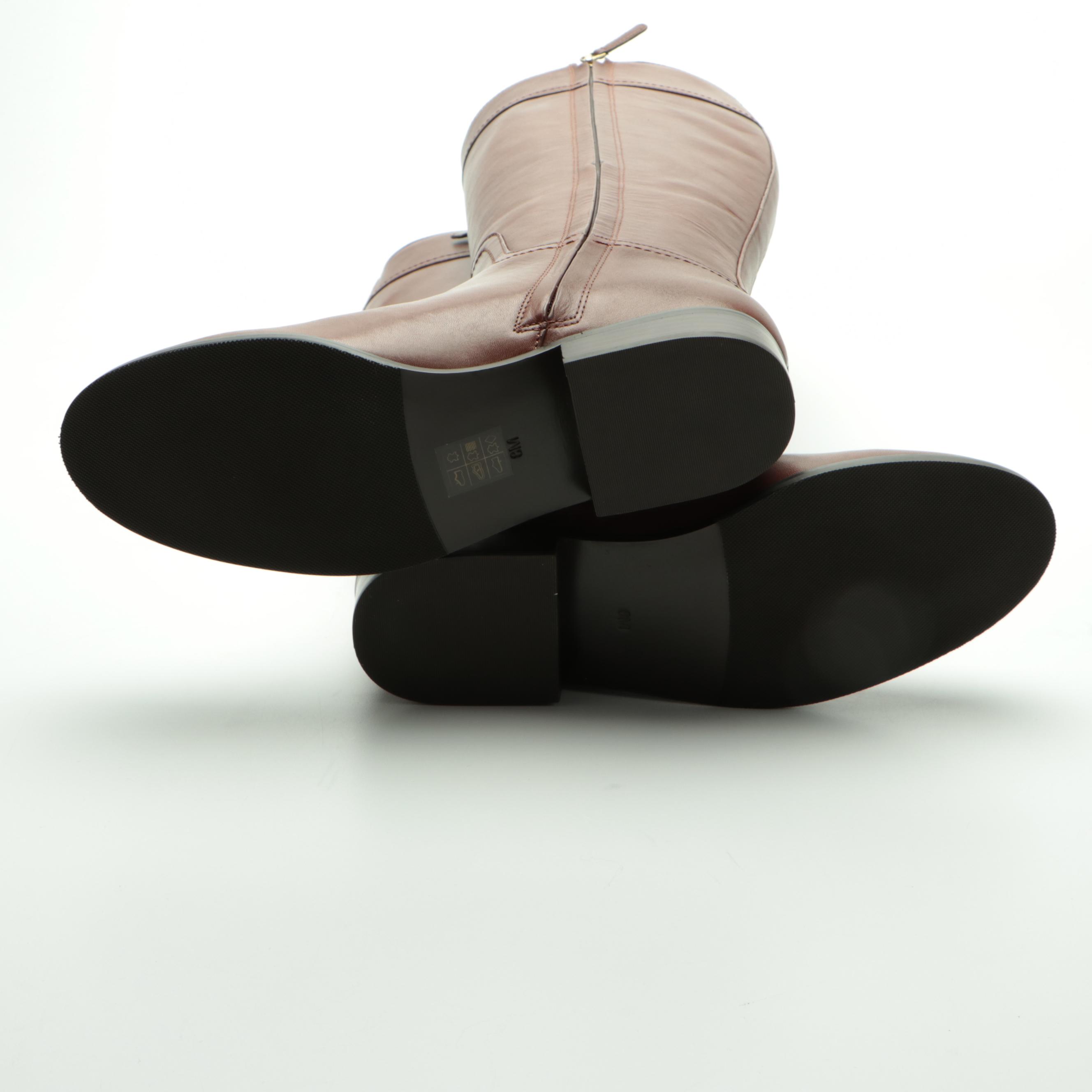 Tory Burch Ashlynn Riding Boots in Almond Venus Leather with Box