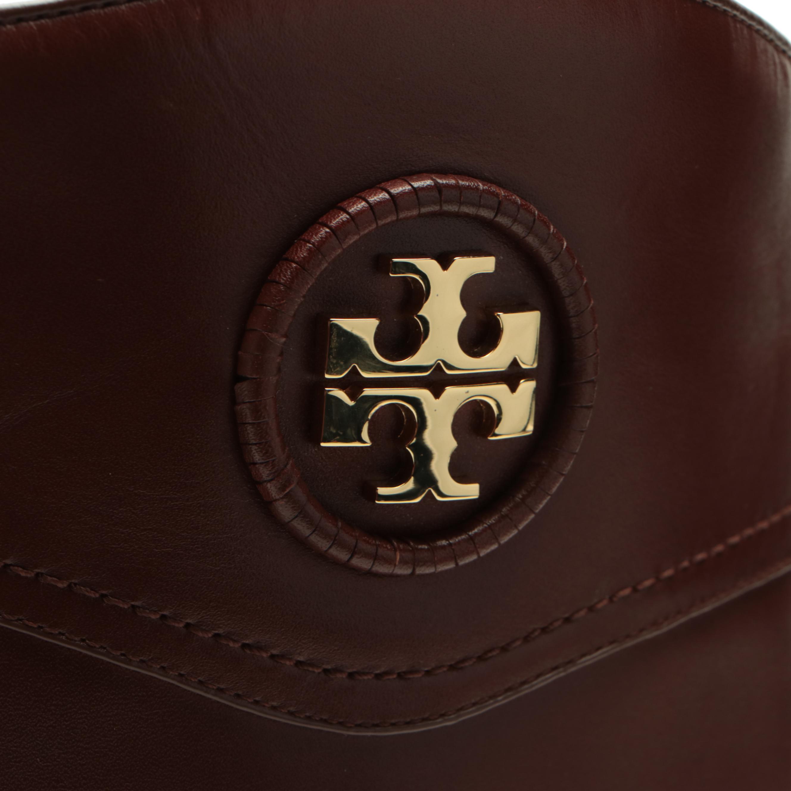 Tory Burch Ashlynn Riding Boots in Almond Venus Leather with Box
