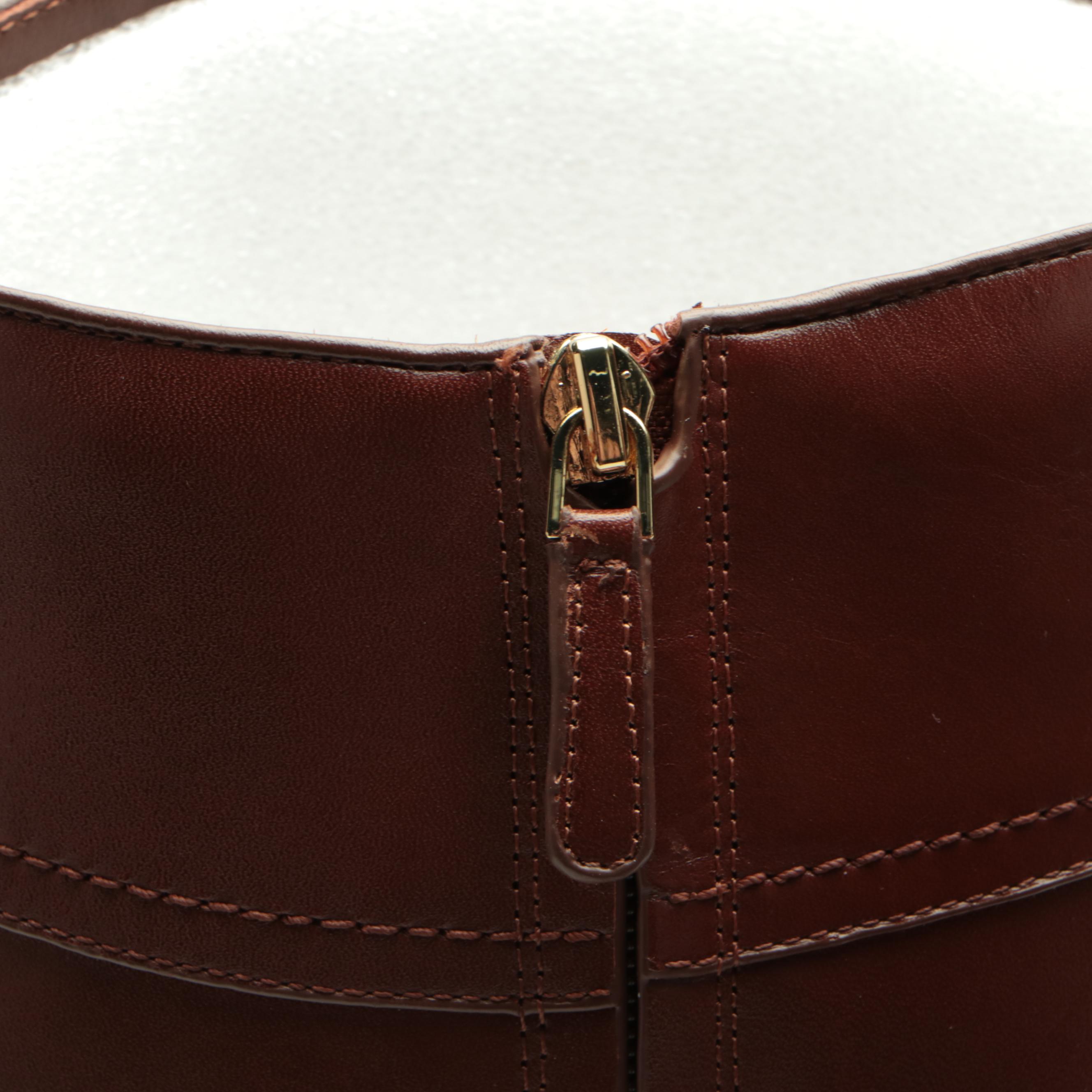 Tory Burch Ashlynn Riding Boots in Almond Venus Leather with Box