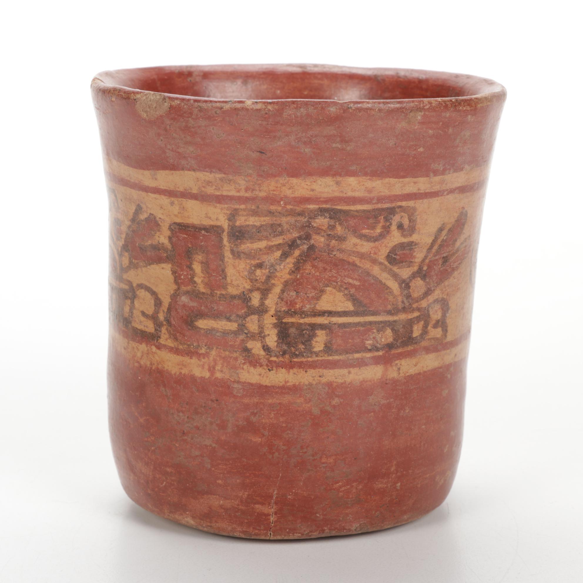 Pre-Columbian Mayan Polychrome Pottery Vessels