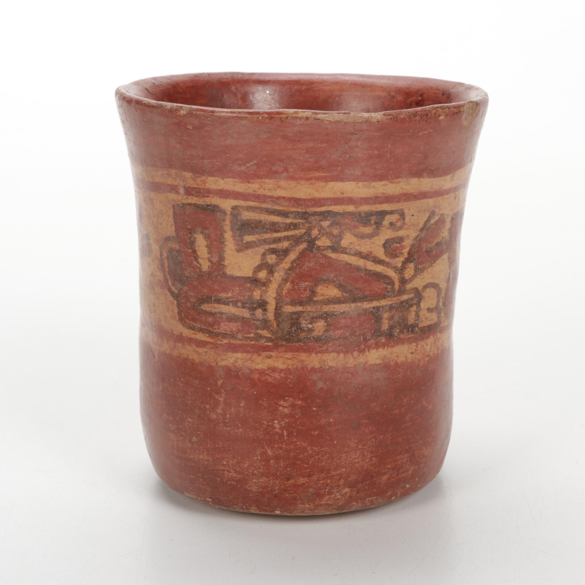 Pre-Columbian Mayan Polychrome Pottery Vessels