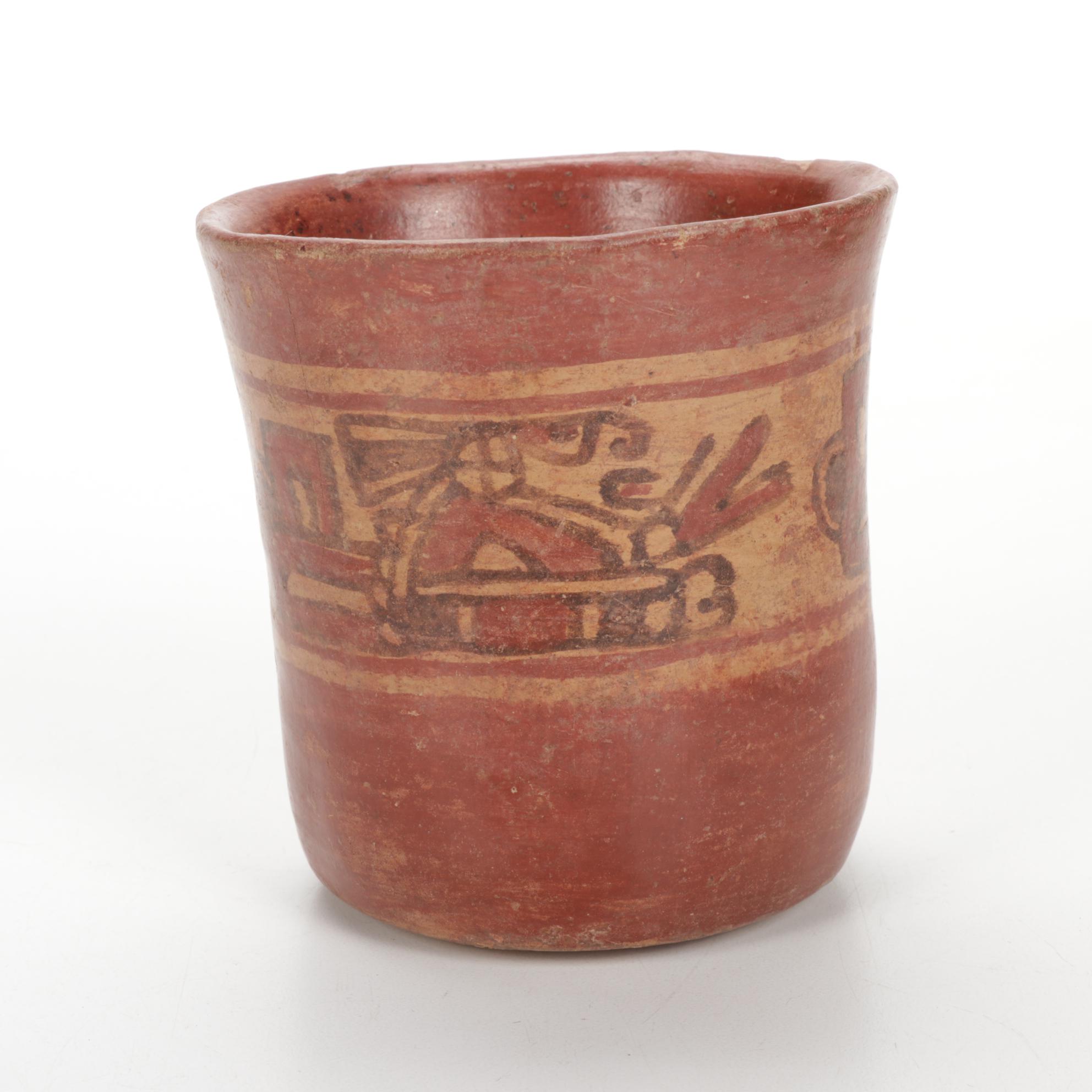 Pre-Columbian Mayan Polychrome Pottery Vessels