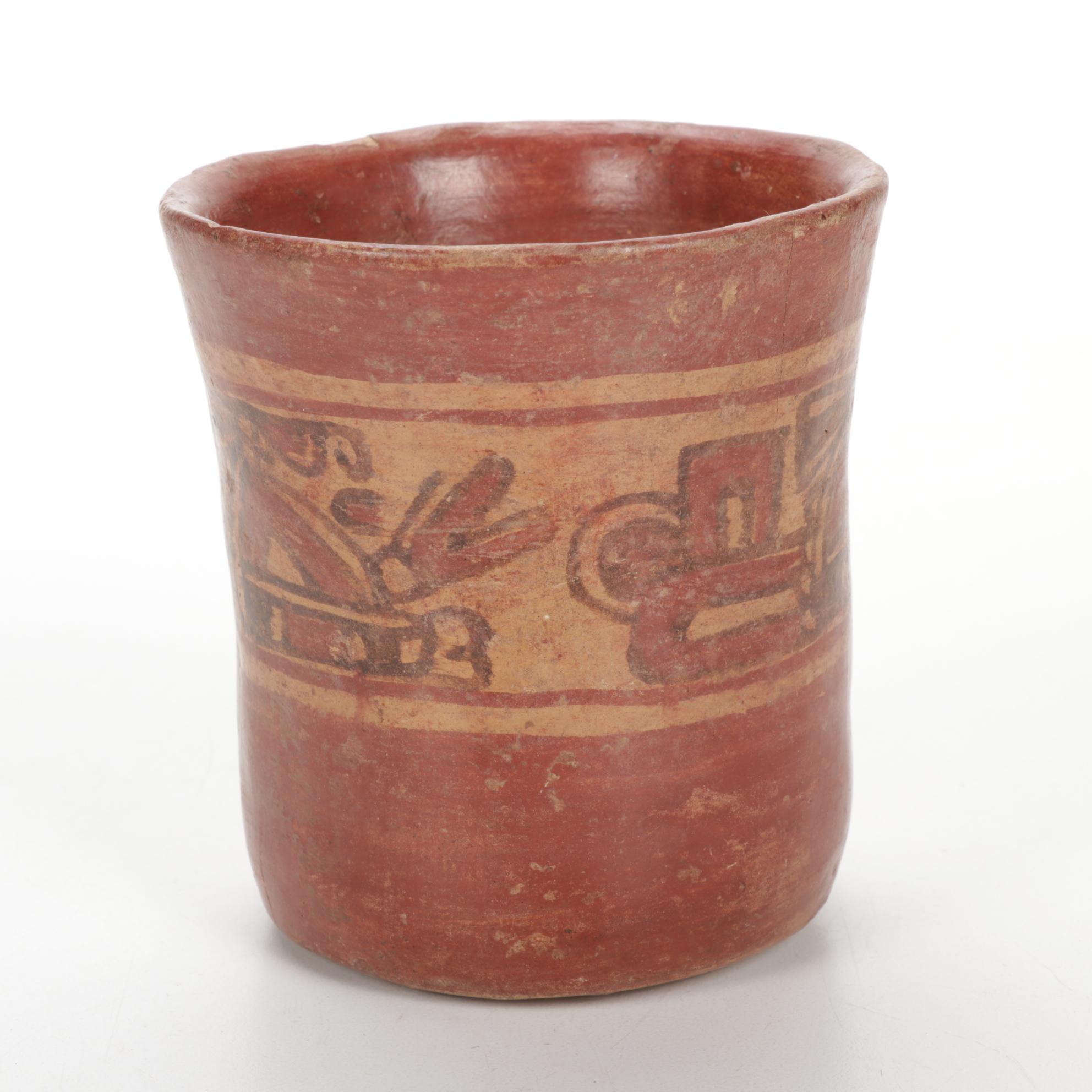 Pre-Columbian Mayan Polychrome Pottery Vessels