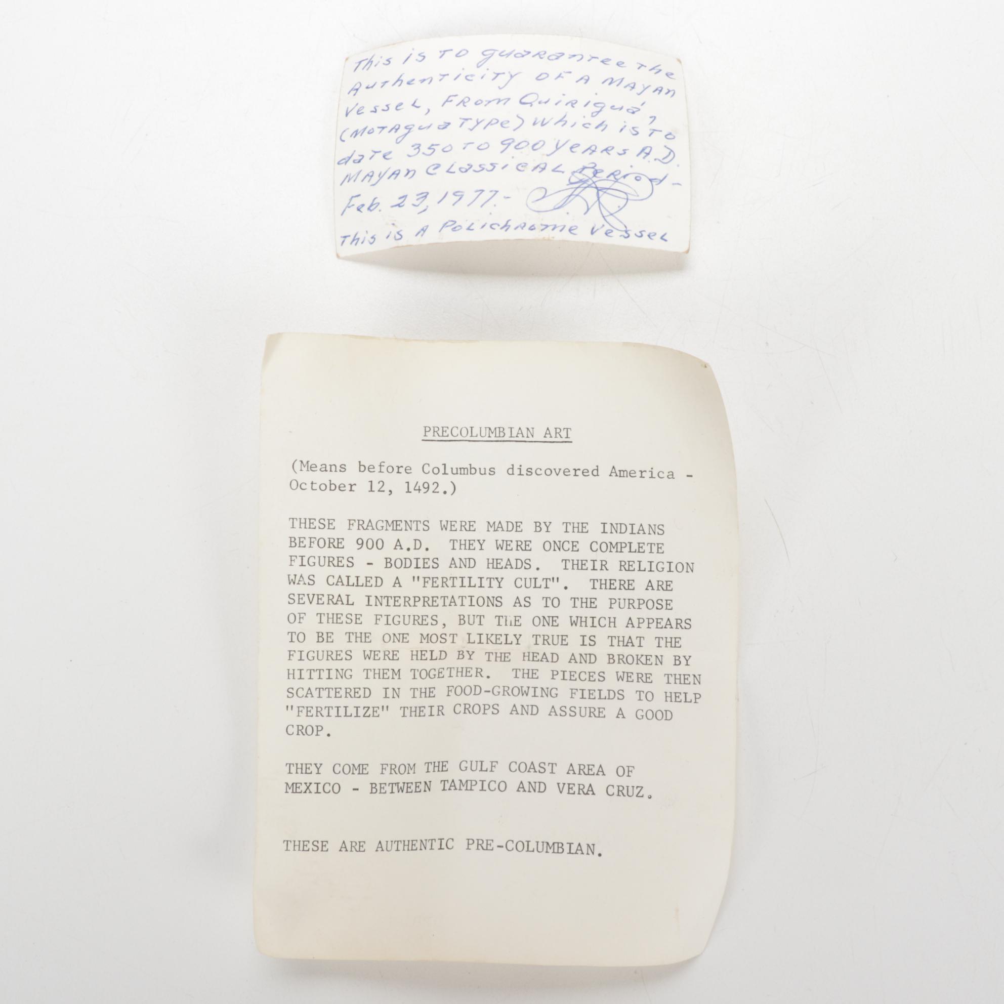 Pre-Columbian Mayan Polychrome Pottery Vessels