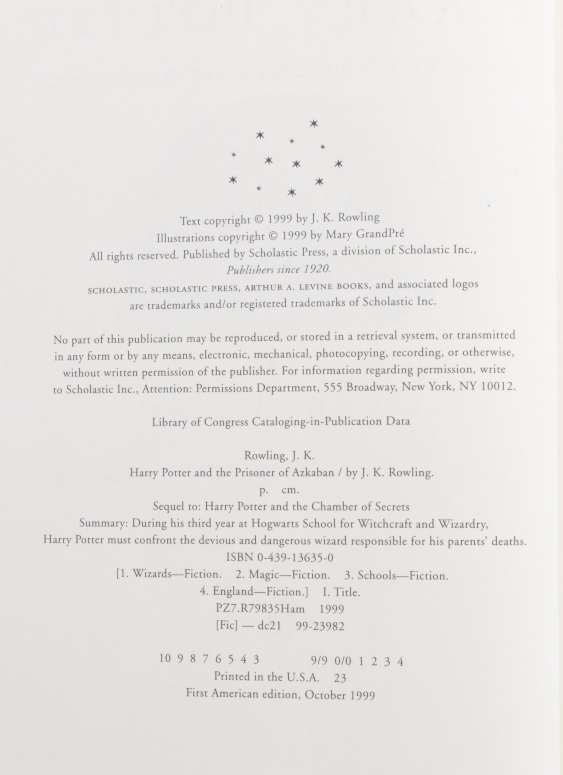 First American Edition "Harry Potter" Complete Series with "The Cursed Child"