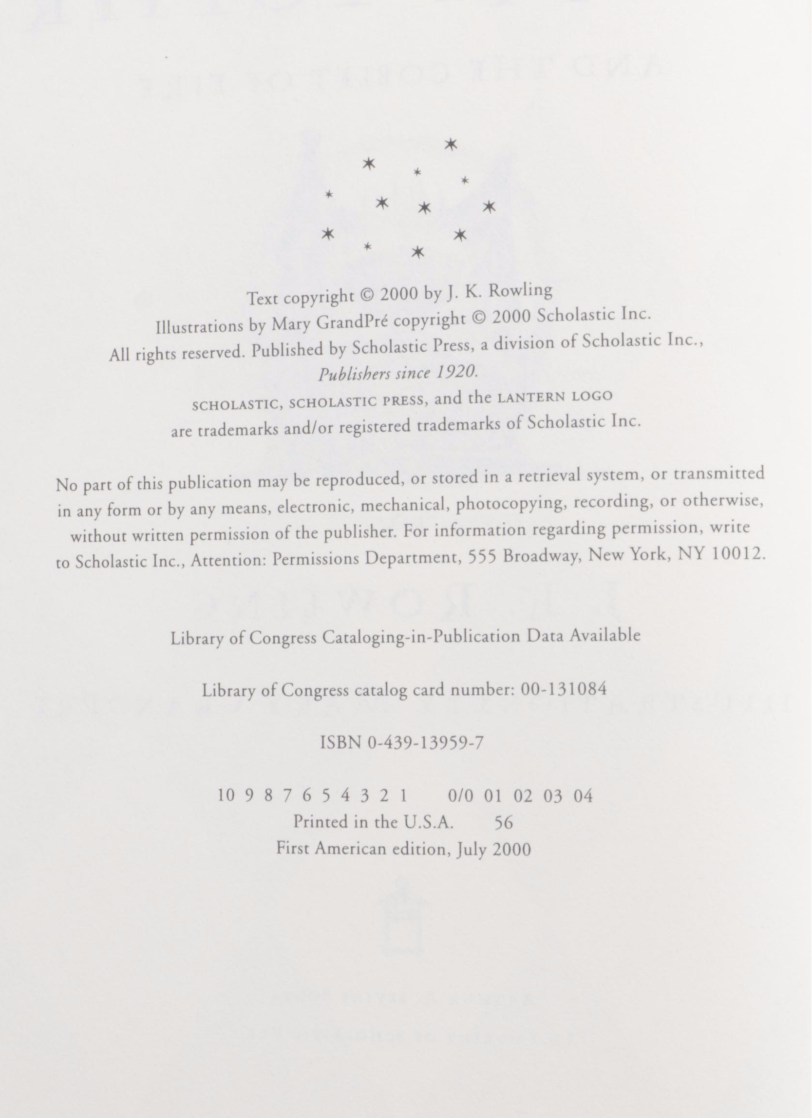 First American Edition "Harry Potter" Complete Series with "The Cursed Child"