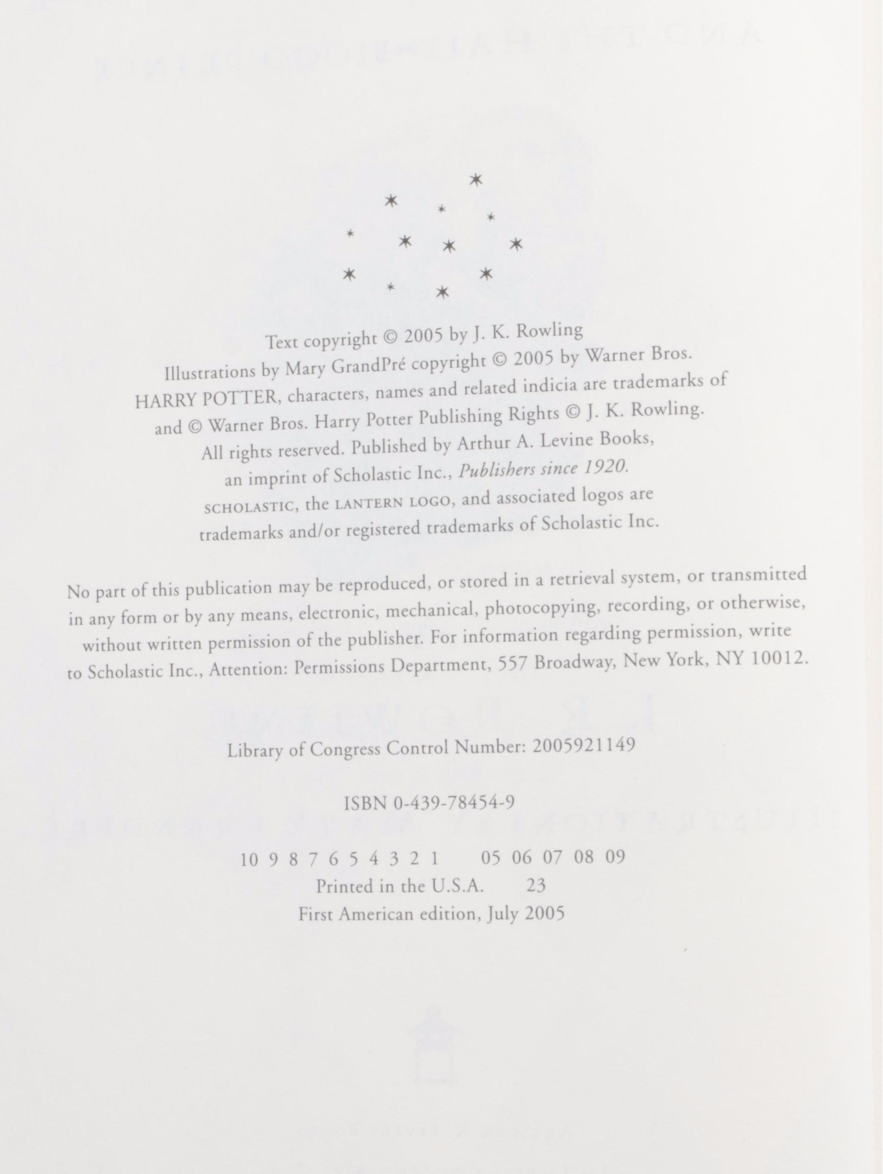 First American Edition "Harry Potter" Complete Series with "The Cursed Child"