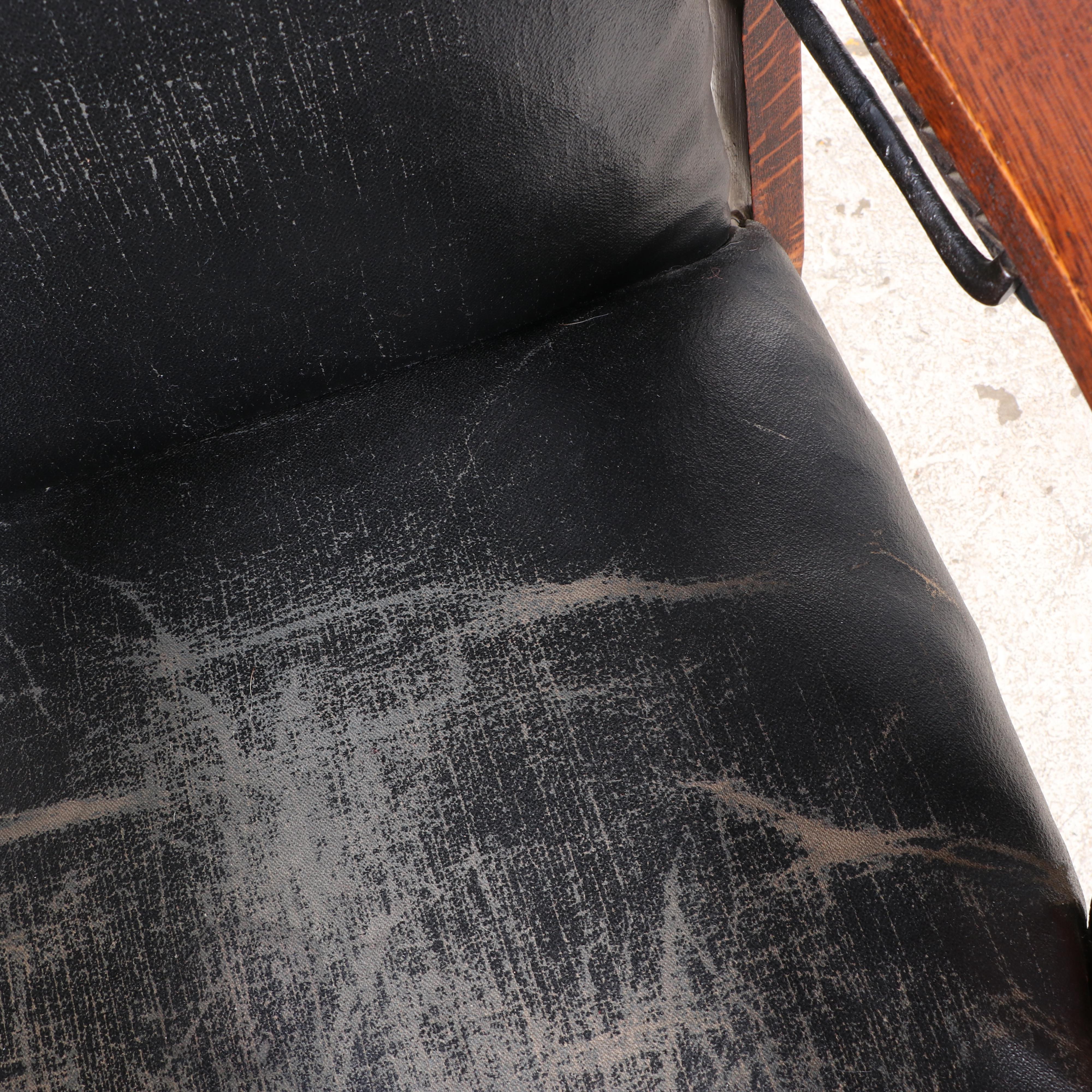 Carved Oak and Leather Upholstered Reclining Morris Chair, Late 19th Century