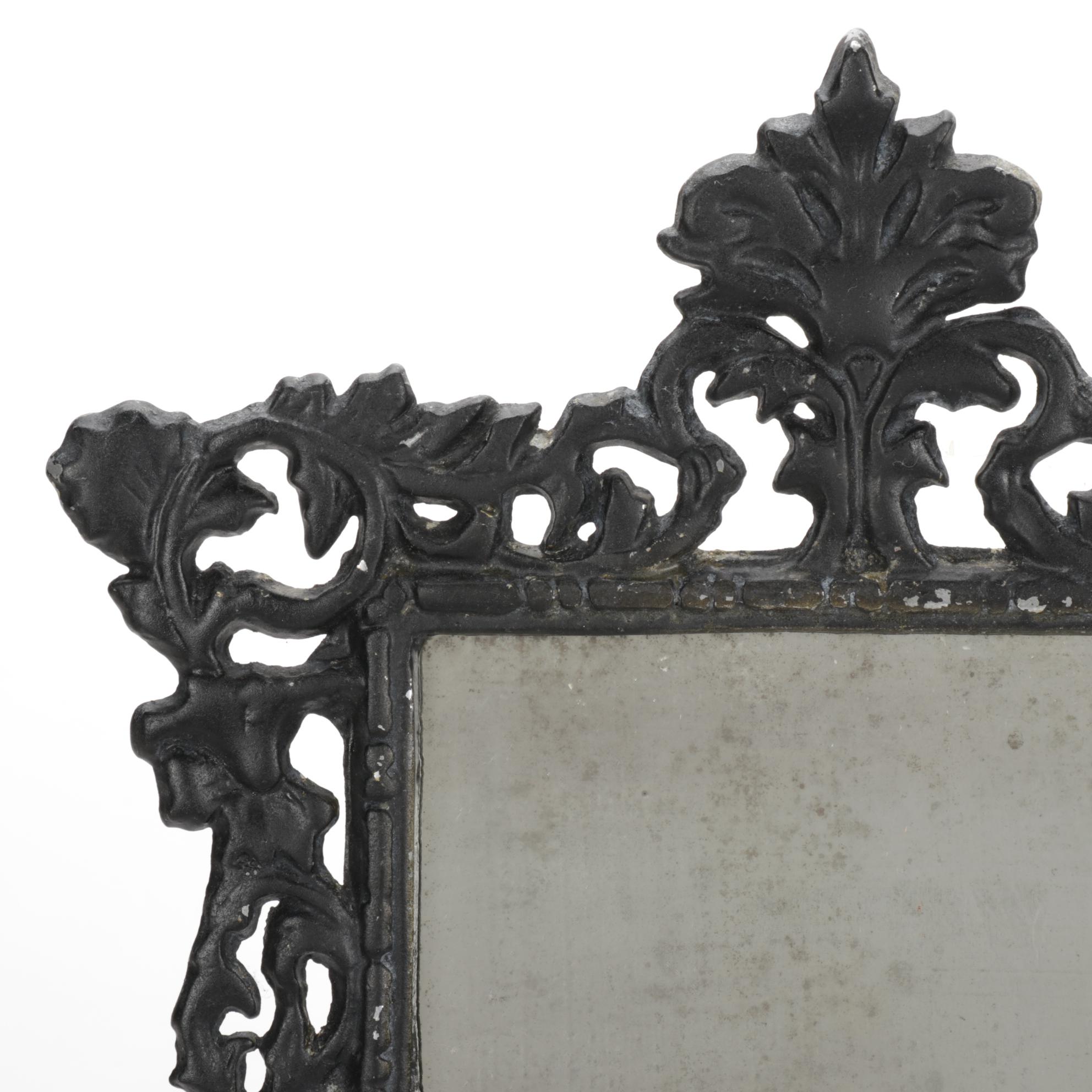 Painted Cast Metal Ornate Portrait Mirror Everything But The House