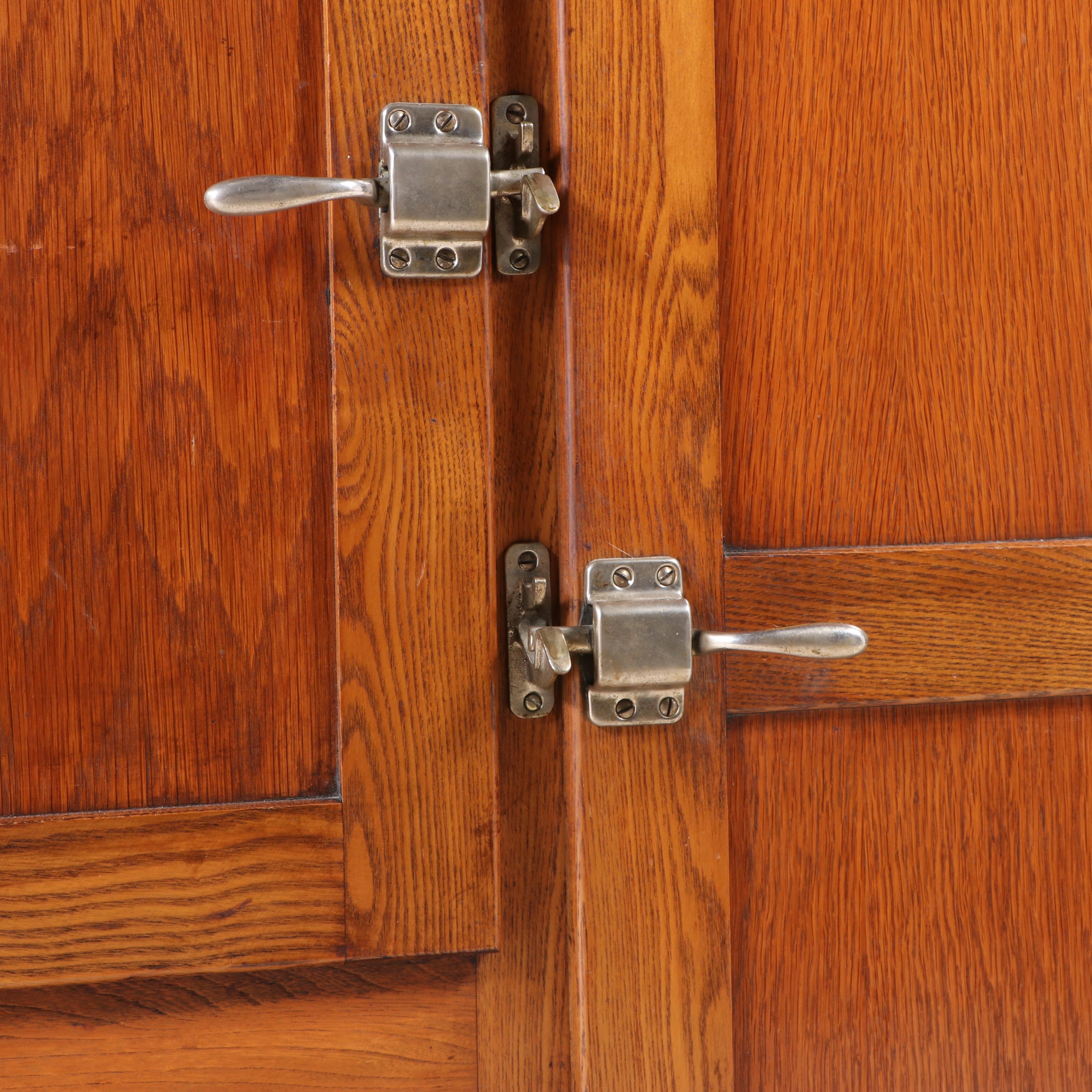 Leonard Refrigerator Co. "Polar King" Paneled Oak Three-Door Ice Box