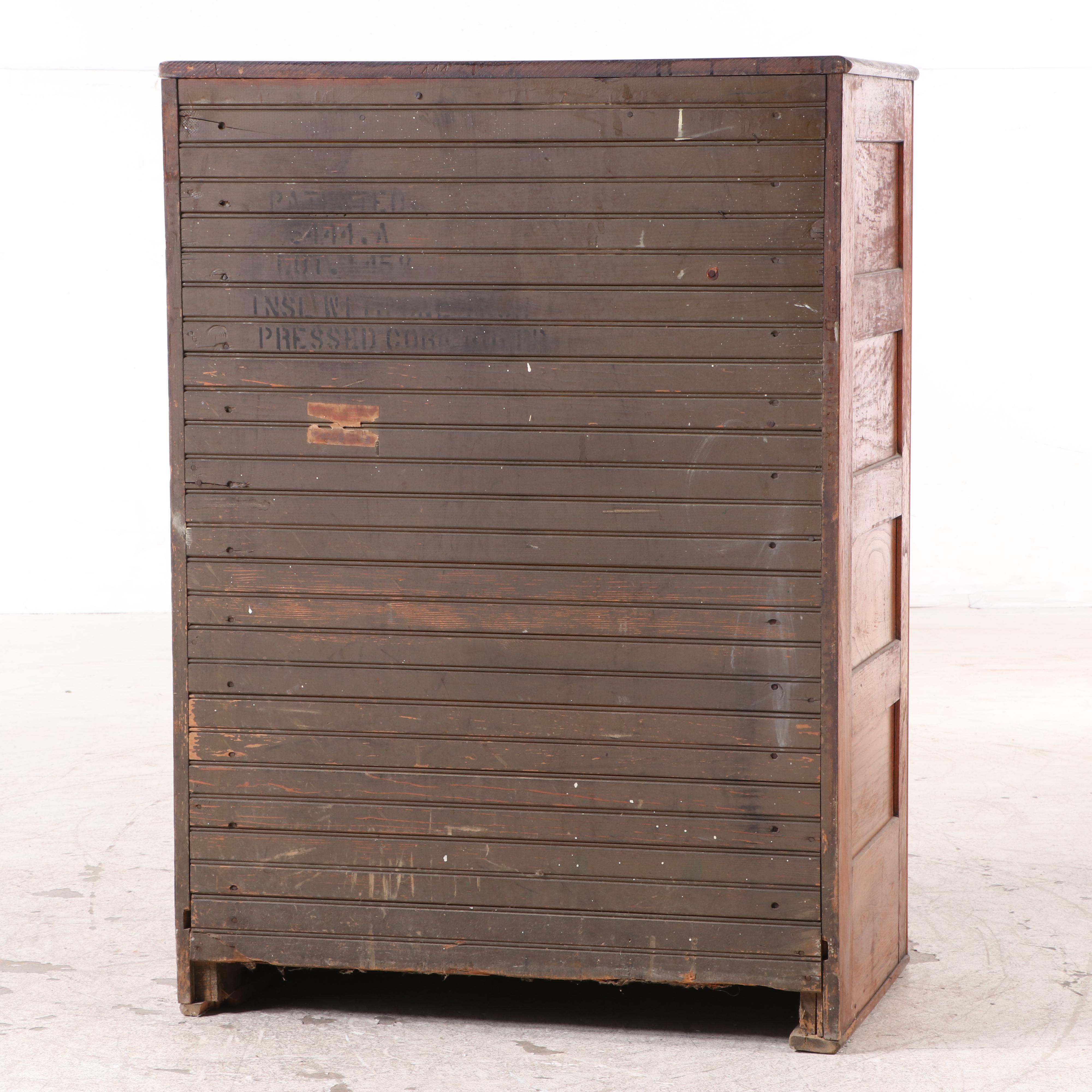 Leonard Refrigerator Co. "Polar King" Paneled Oak Three-Door Ice Box