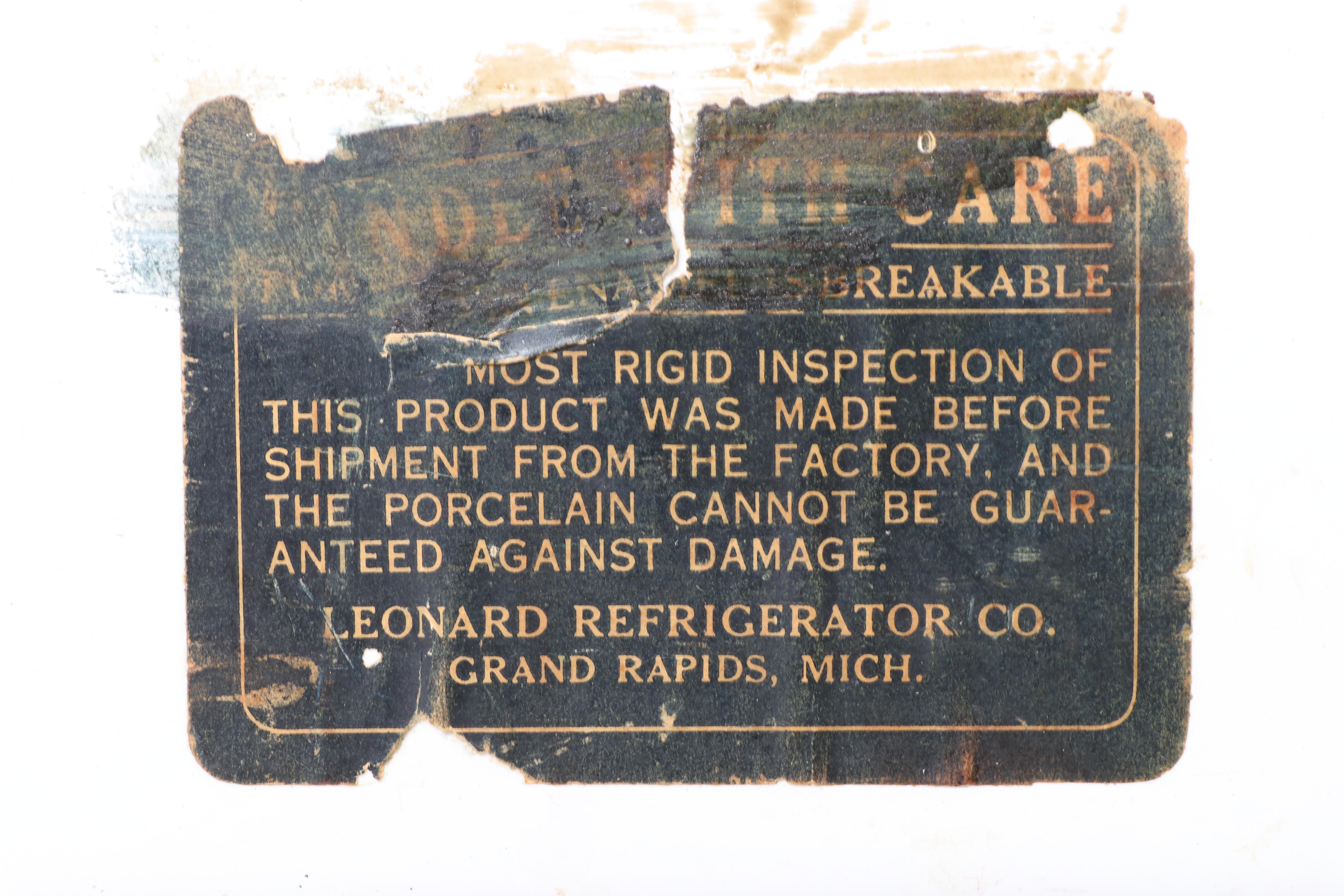 Leonard Refrigerator Co. "Polar King" Paneled Oak Three-Door Ice Box