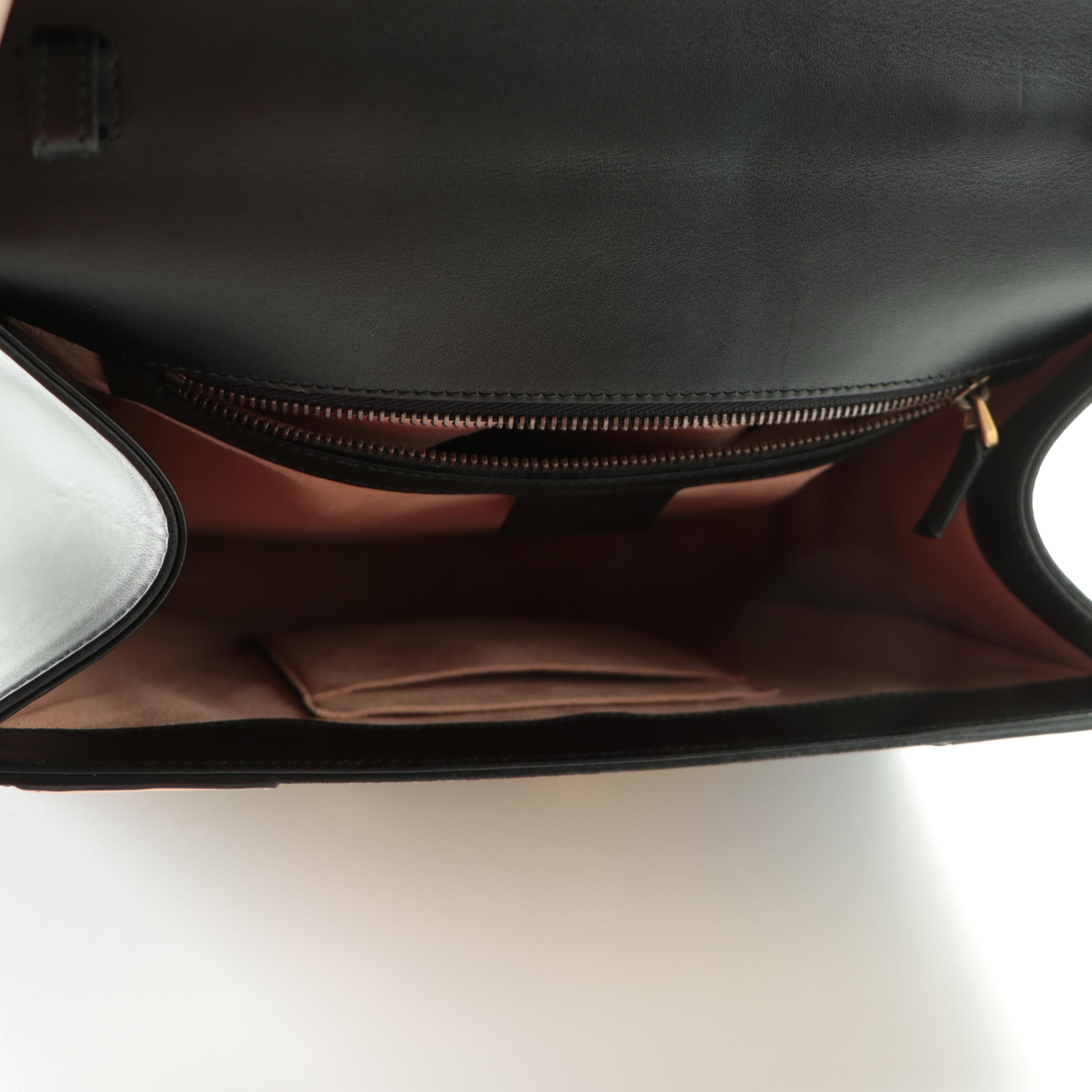 Gucci Osiride Top Handle Bag in GG Supreme Canvas and Two-Tone Leather