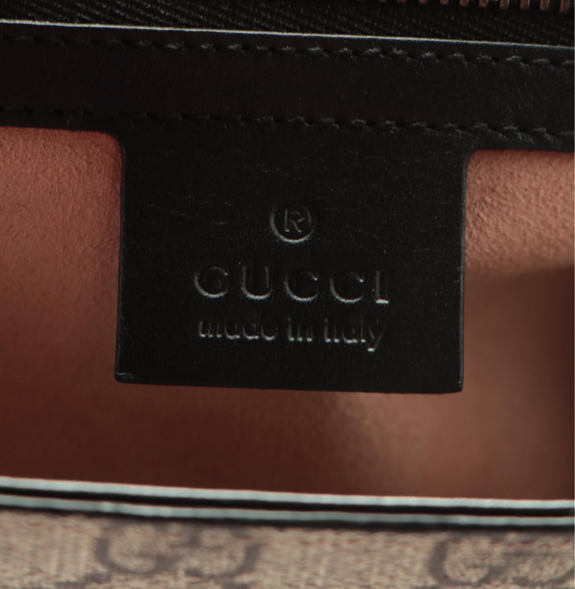 Gucci Osiride Top Handle Bag in GG Supreme Canvas and Two-Tone Leather