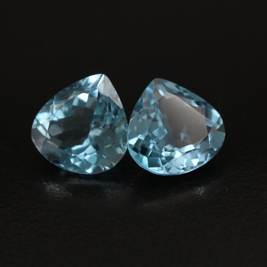 Loose 8.63 CTW Pear Faceted London Blue Topaz