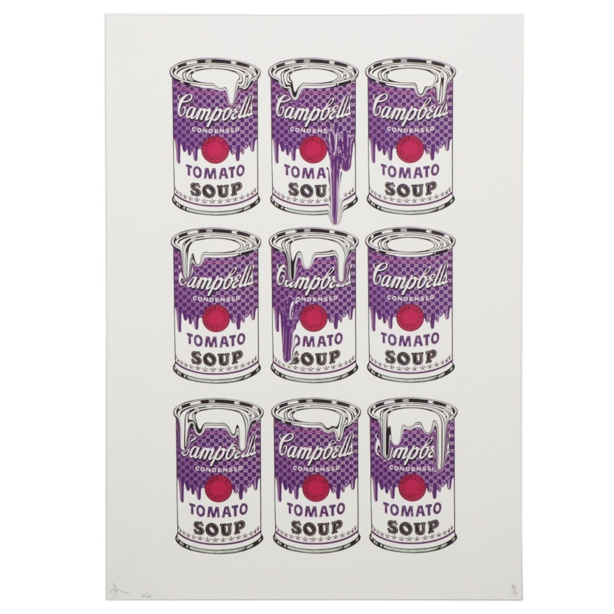 Death NYC Pop Art Graphic Print of Cambell's Soup Cans, 2020