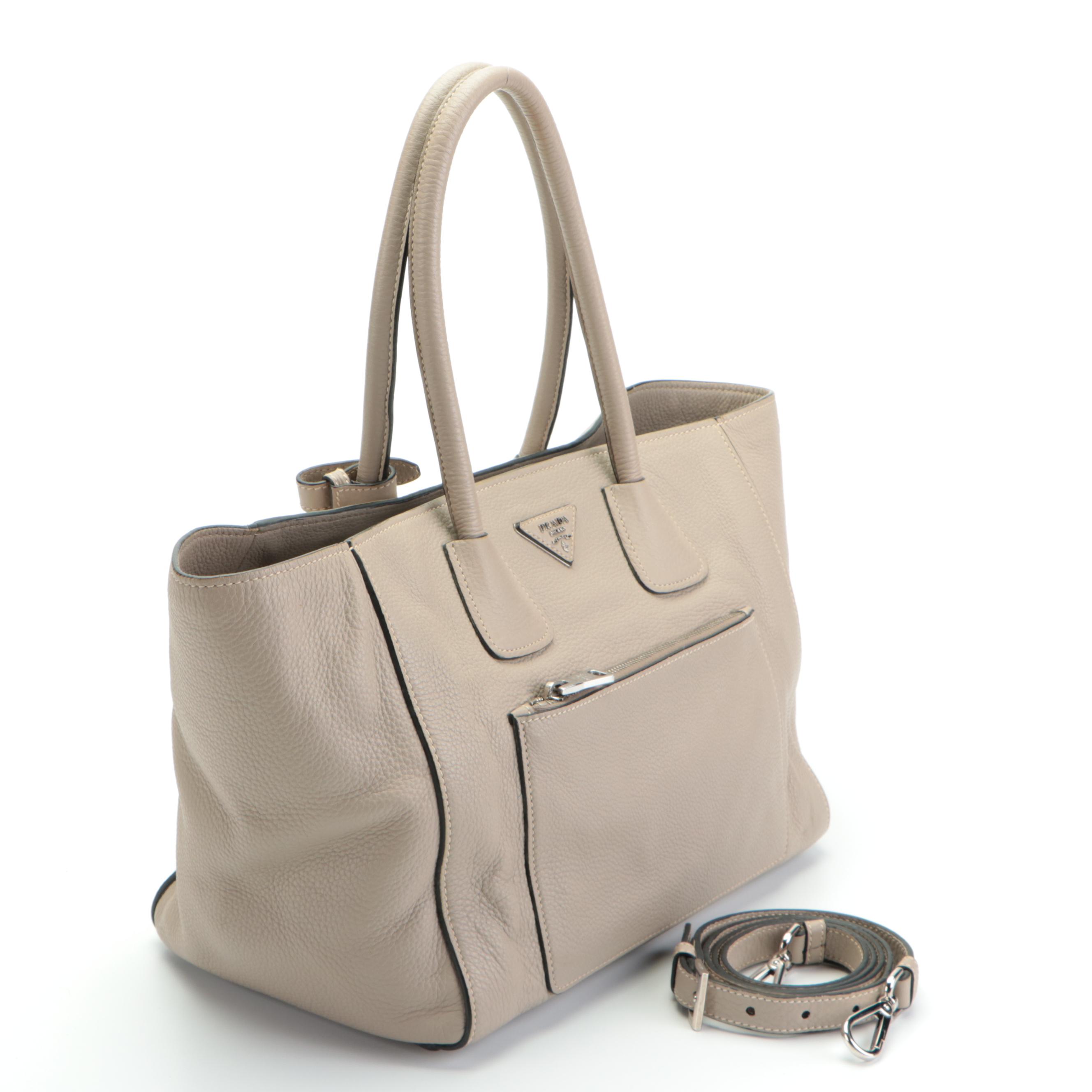 Prada Wing Vitello Daino Leather Convertible Tote