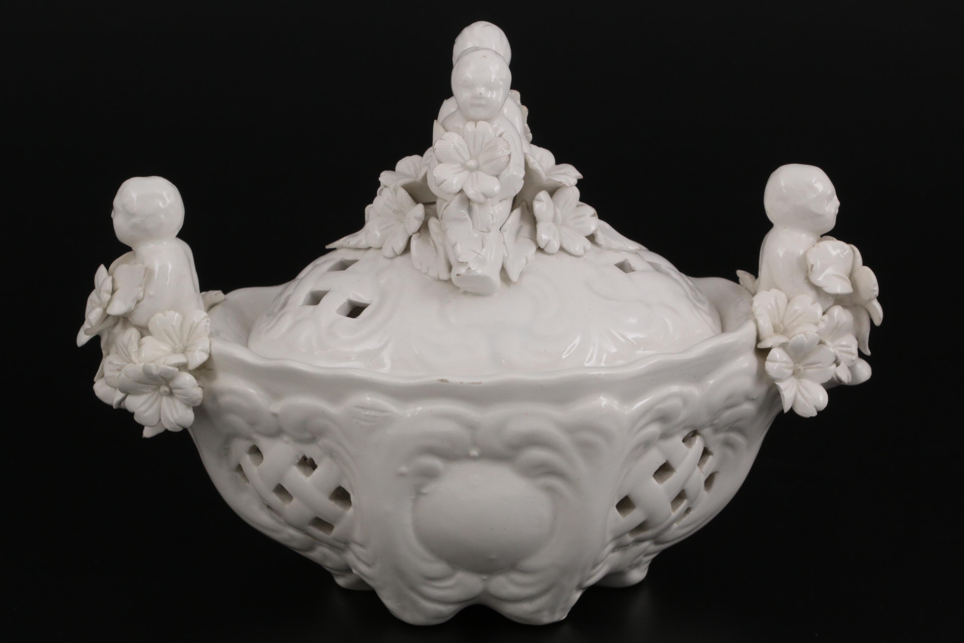 Haviland Limoges Porcelain Covered Serving Dish and Italian Bonbon Dish