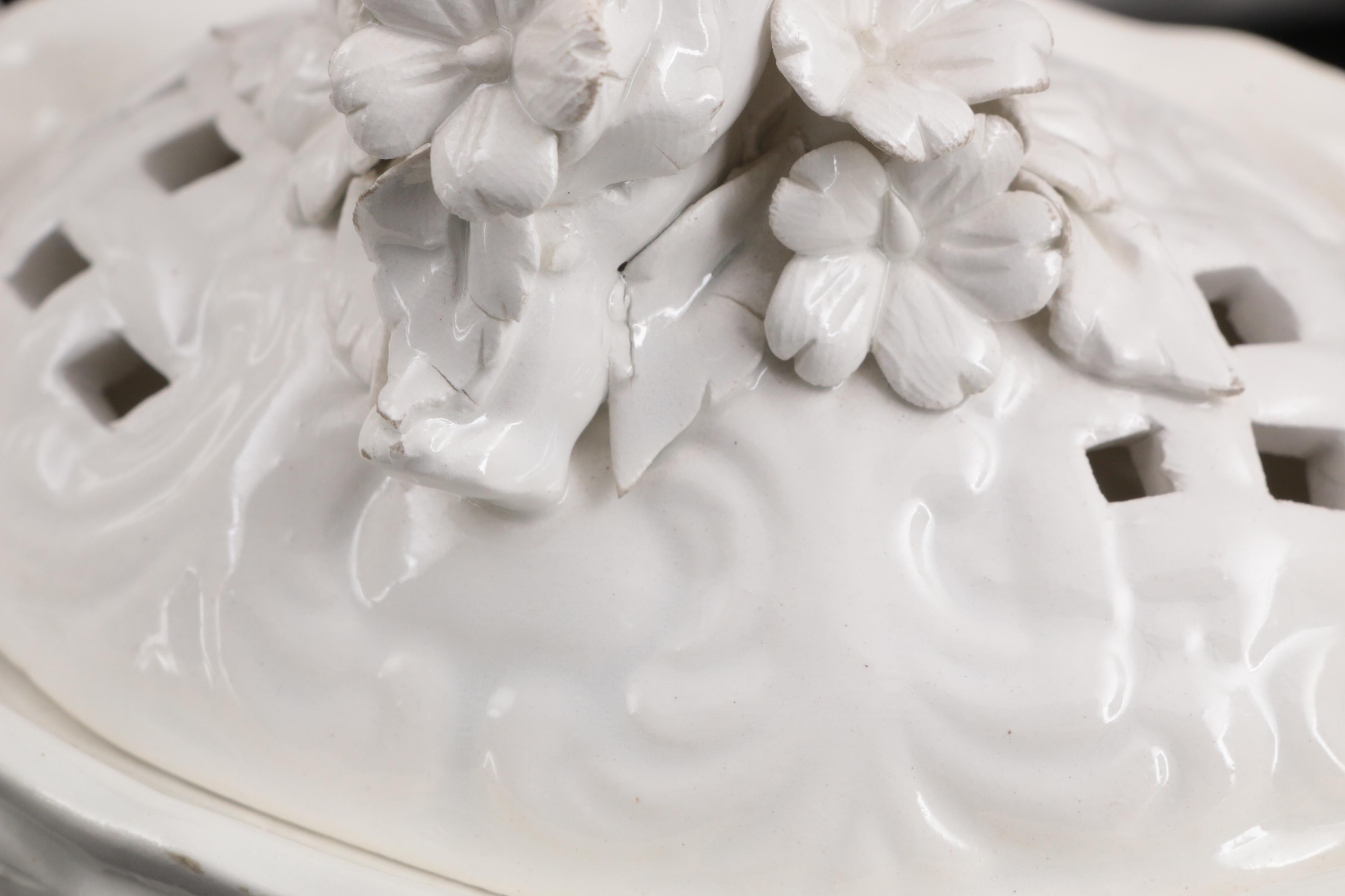 Haviland Limoges Porcelain Covered Serving Dish and Italian Bonbon Dish