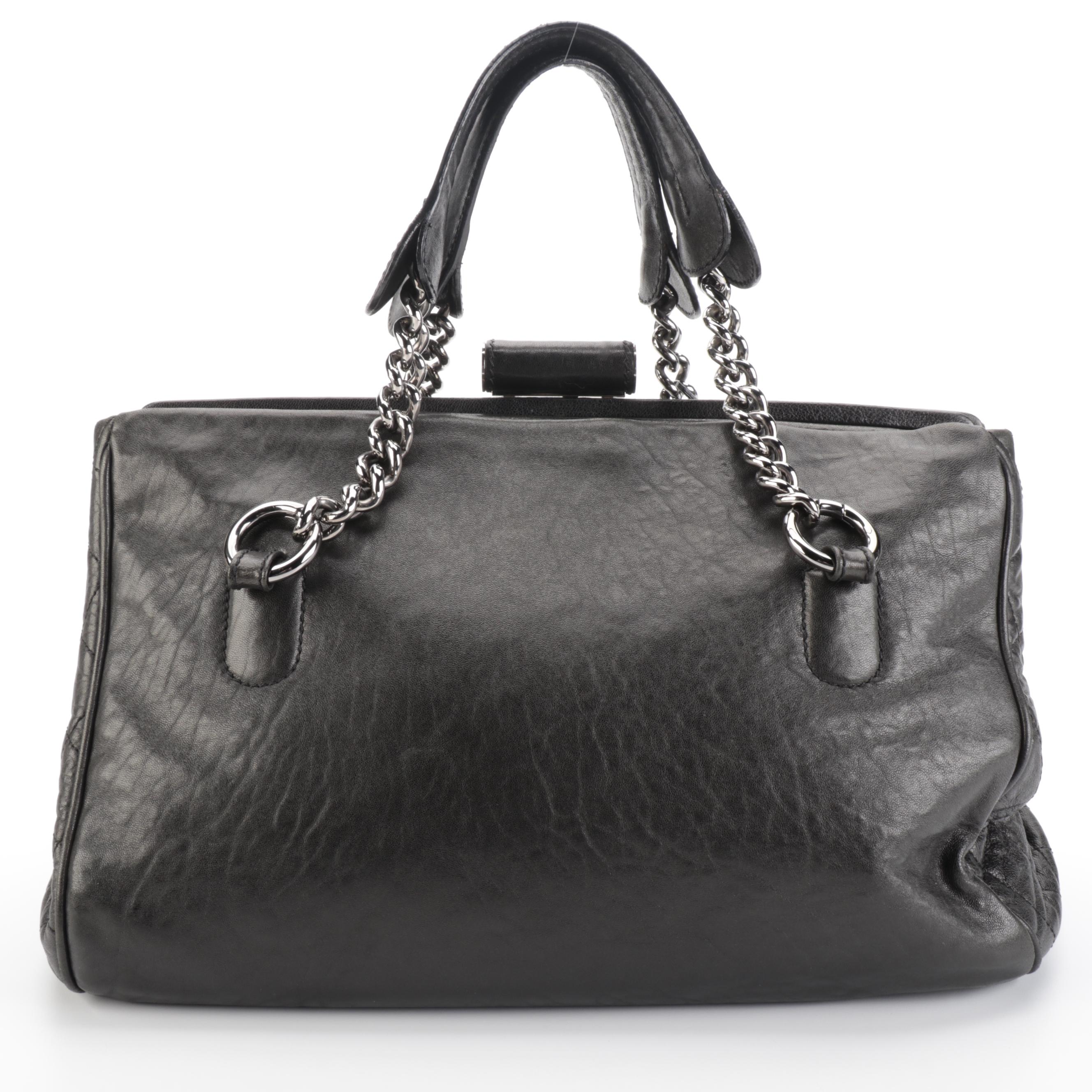 Chanel Perfect Day Hard Frame Tote Bag Large in Black Goatskin
