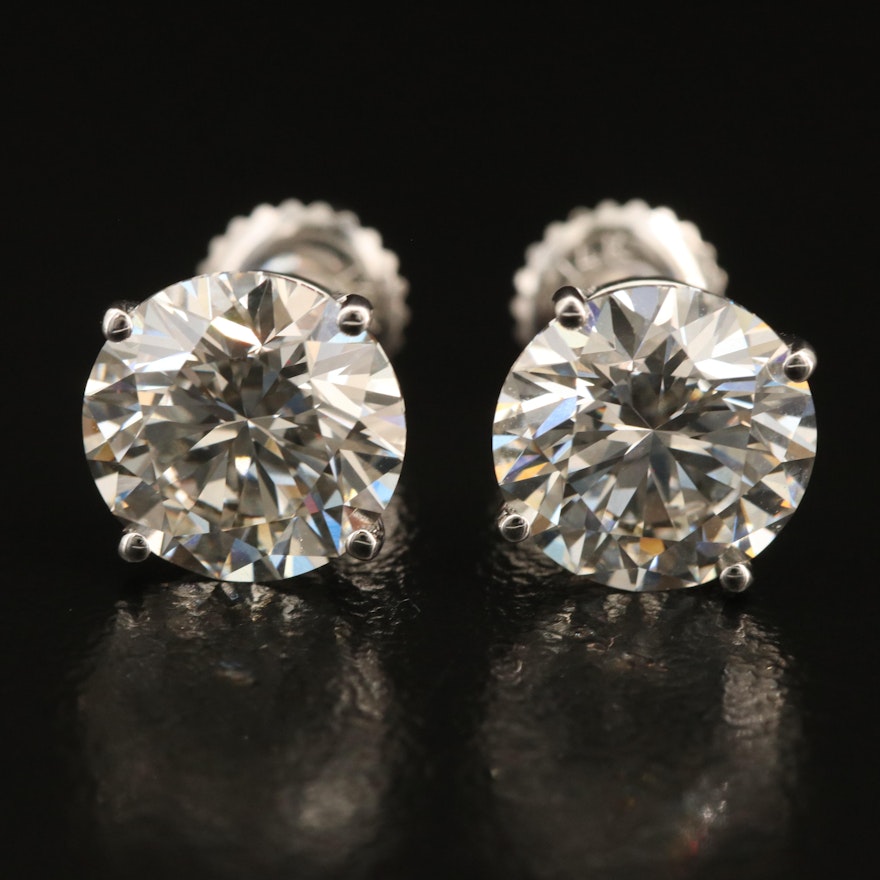 14K 5.19 CTW Diamond Stud Earrings with IGI Reports