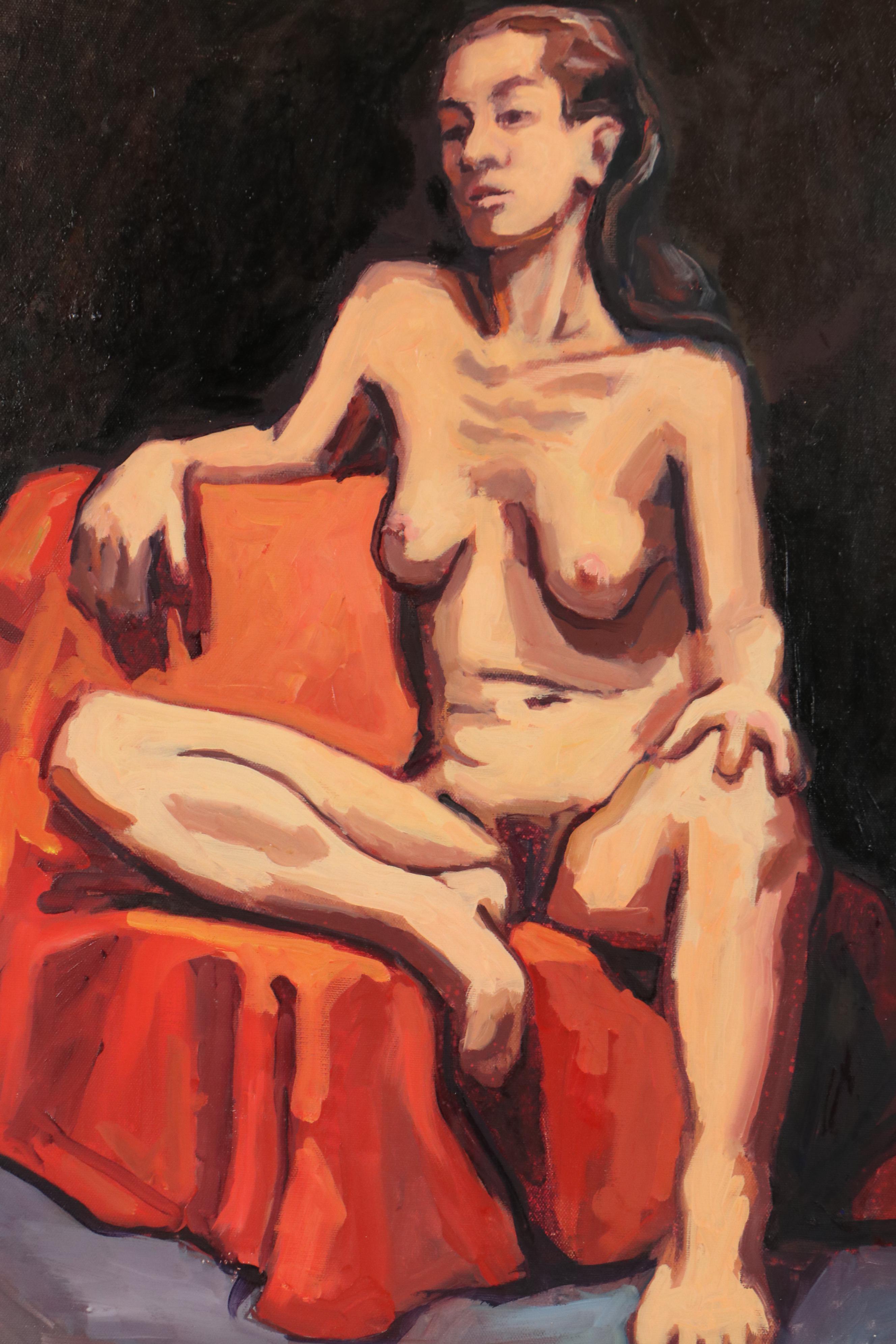 Stephen Hankin Figural Nude Oil Painting "Miriam"