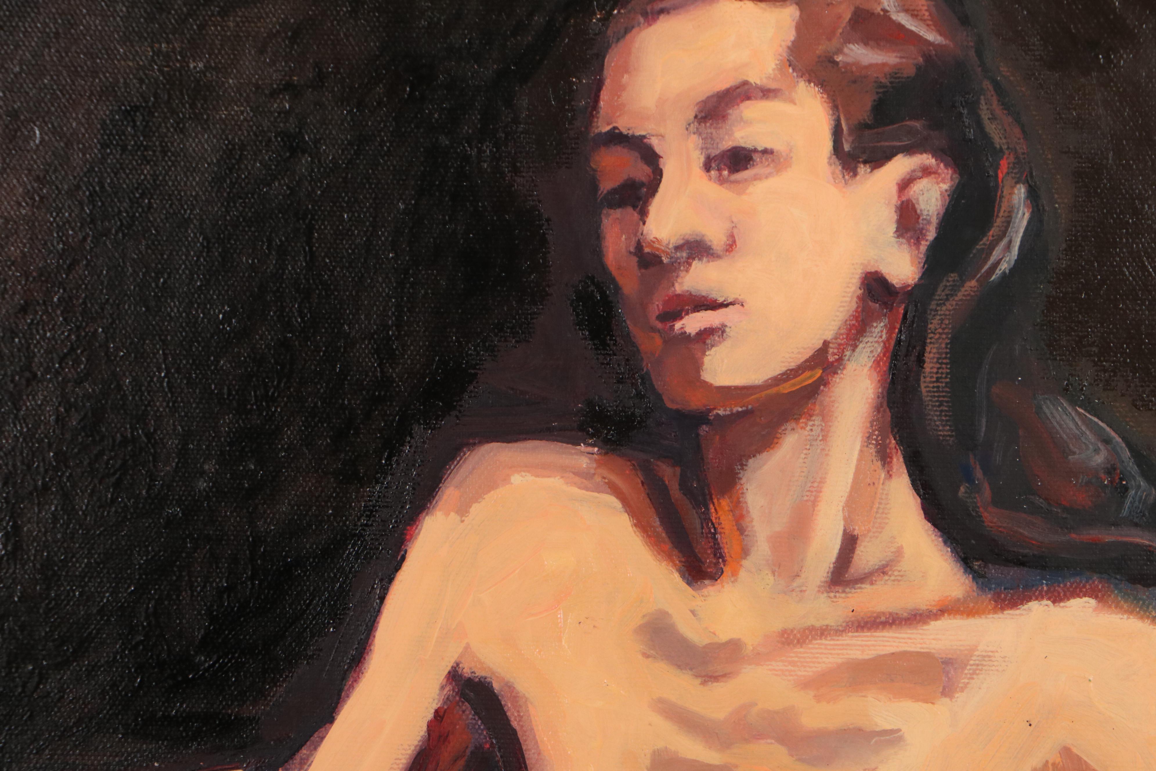 Stephen Hankin Figural Nude Oil Painting "Miriam"