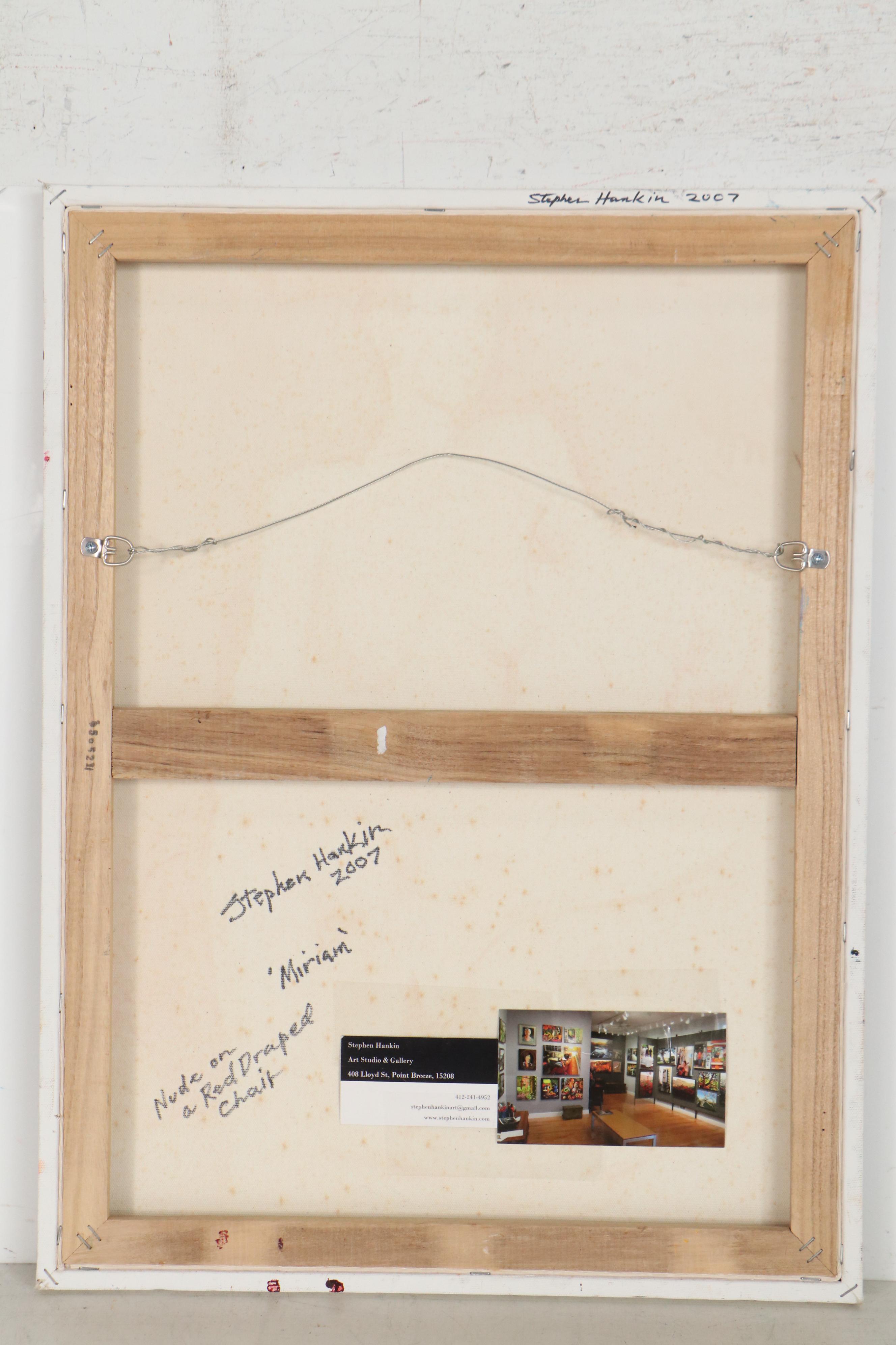 Stephen Hankin Figural Nude Oil Painting "Miriam"