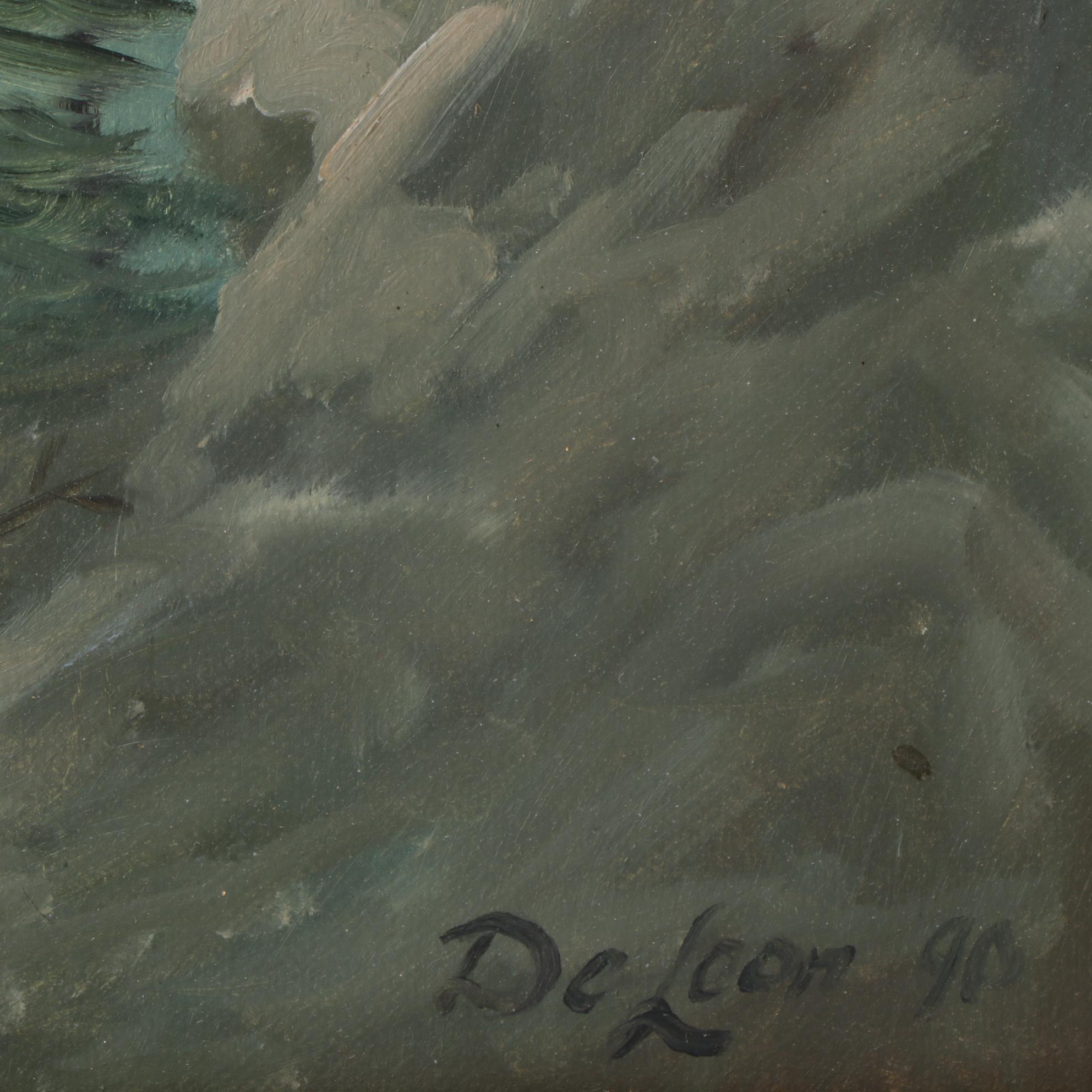 Robert DeLeon Landscape Oil Painting, 1990