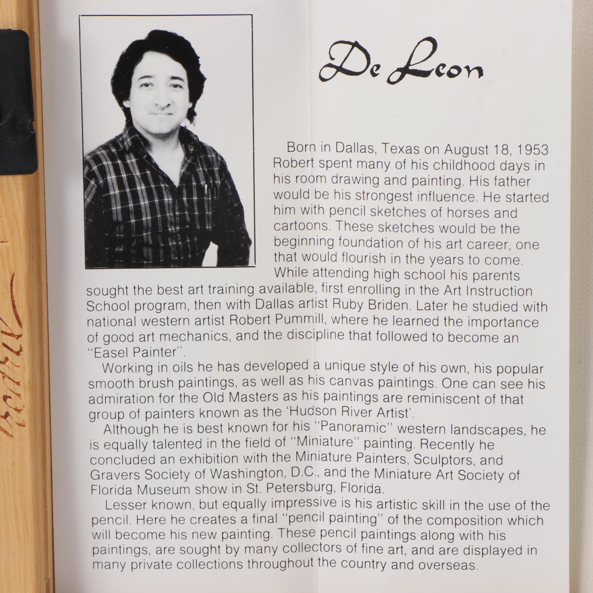 Robert DeLeon Landscape Oil Painting, 1990