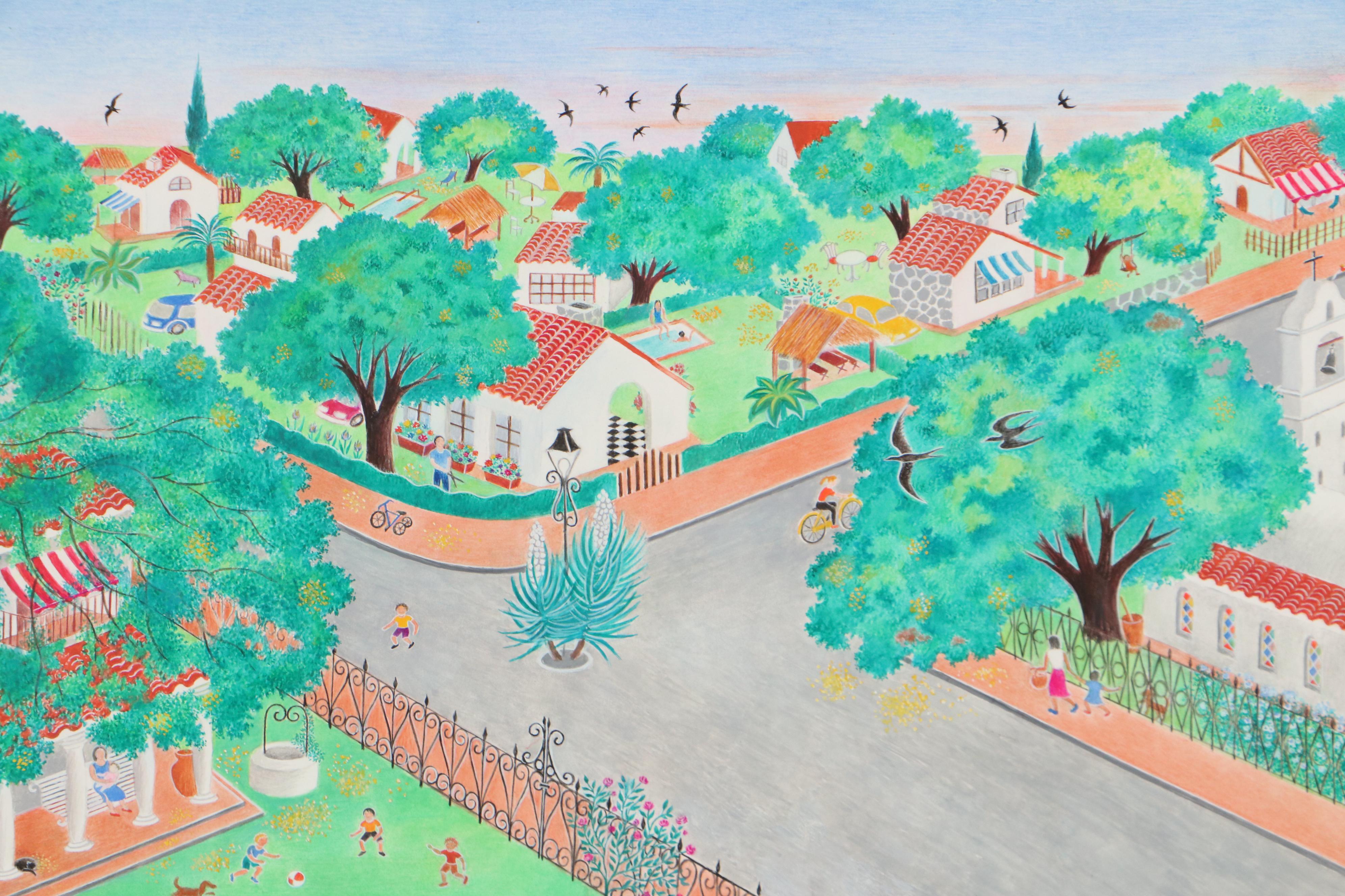 Beatriz Vidal Residential Landscape Gouache Illustration