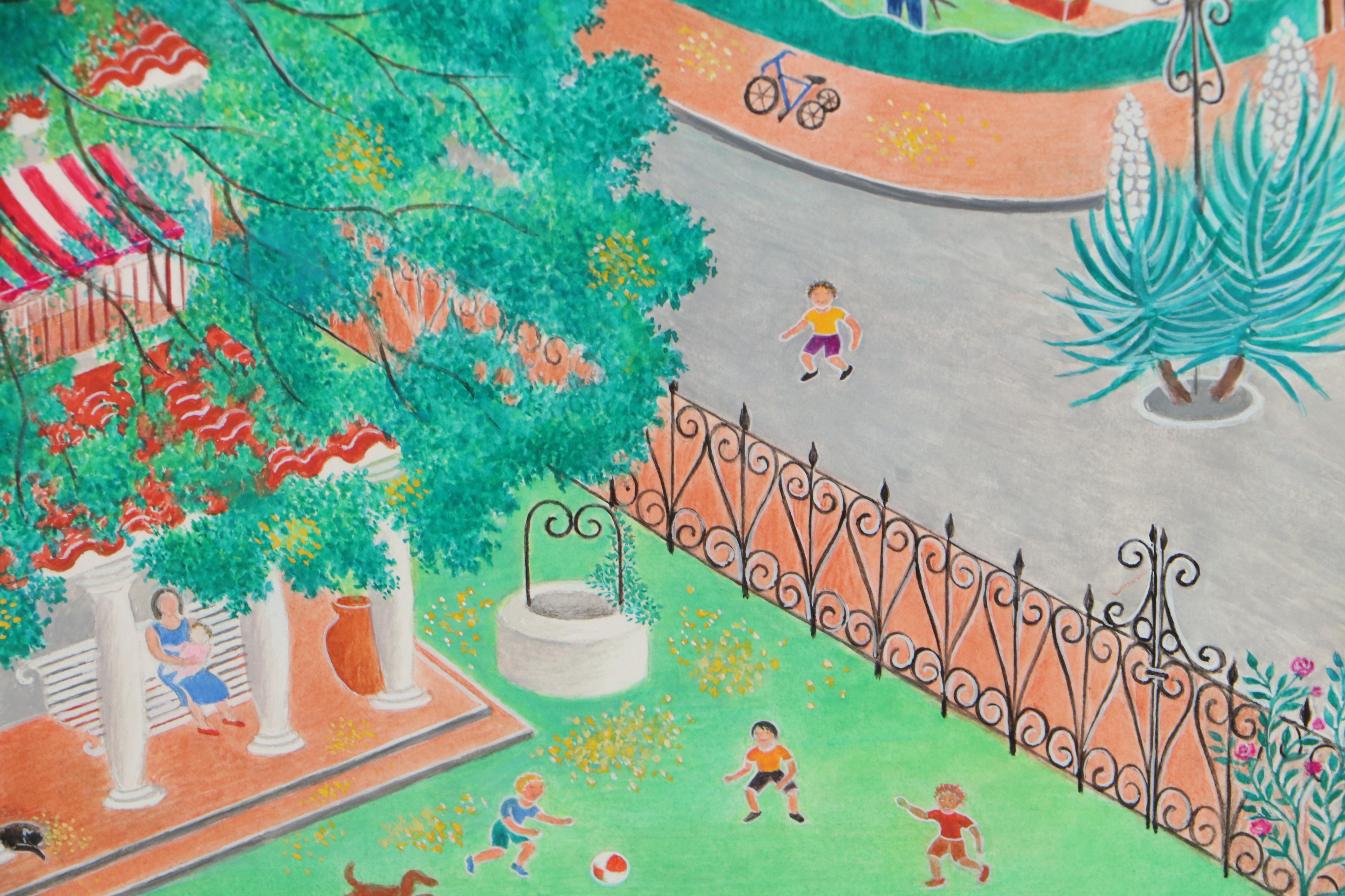 Beatriz Vidal Residential Landscape Gouache Illustration