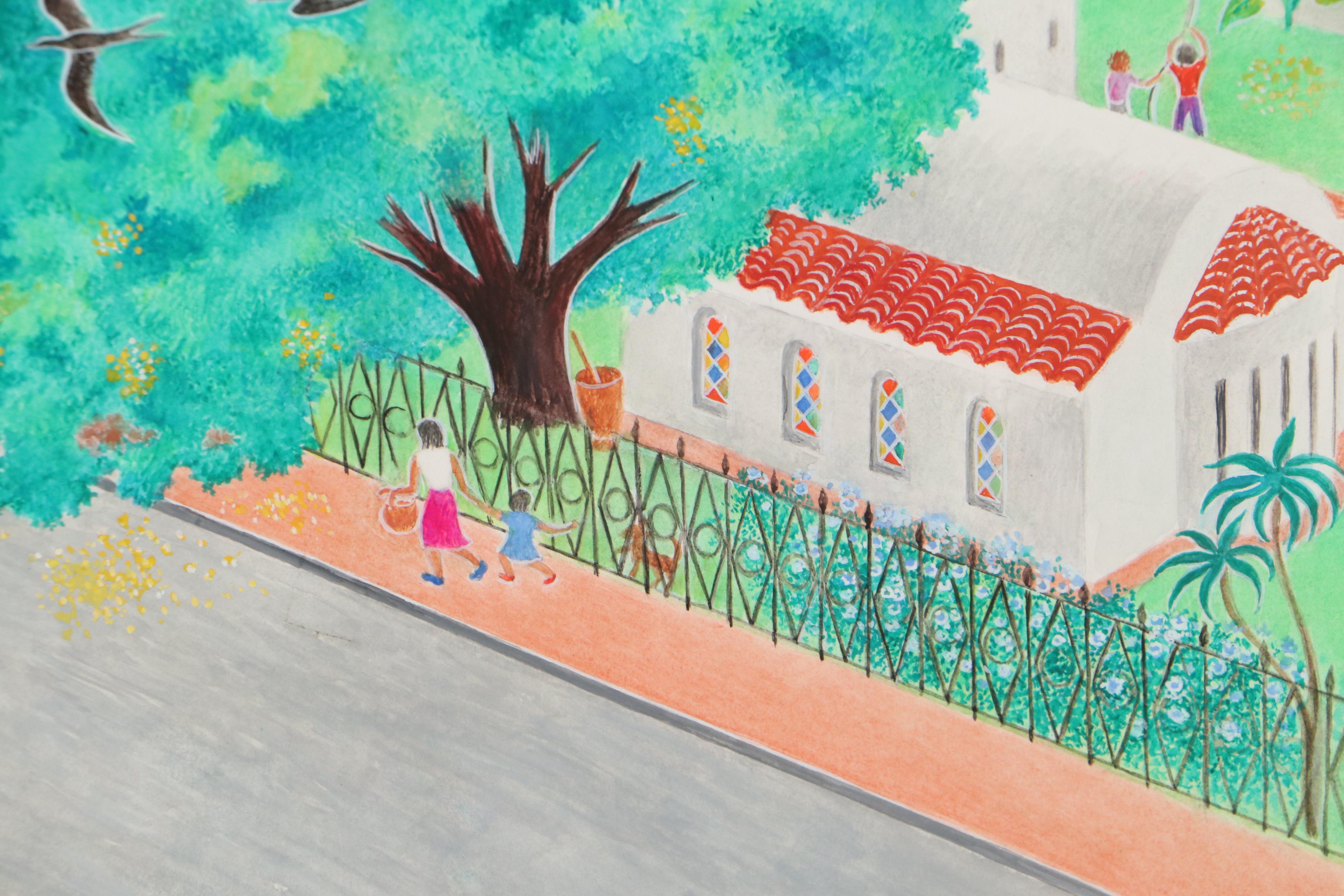 Beatriz Vidal Residential Landscape Gouache Illustration