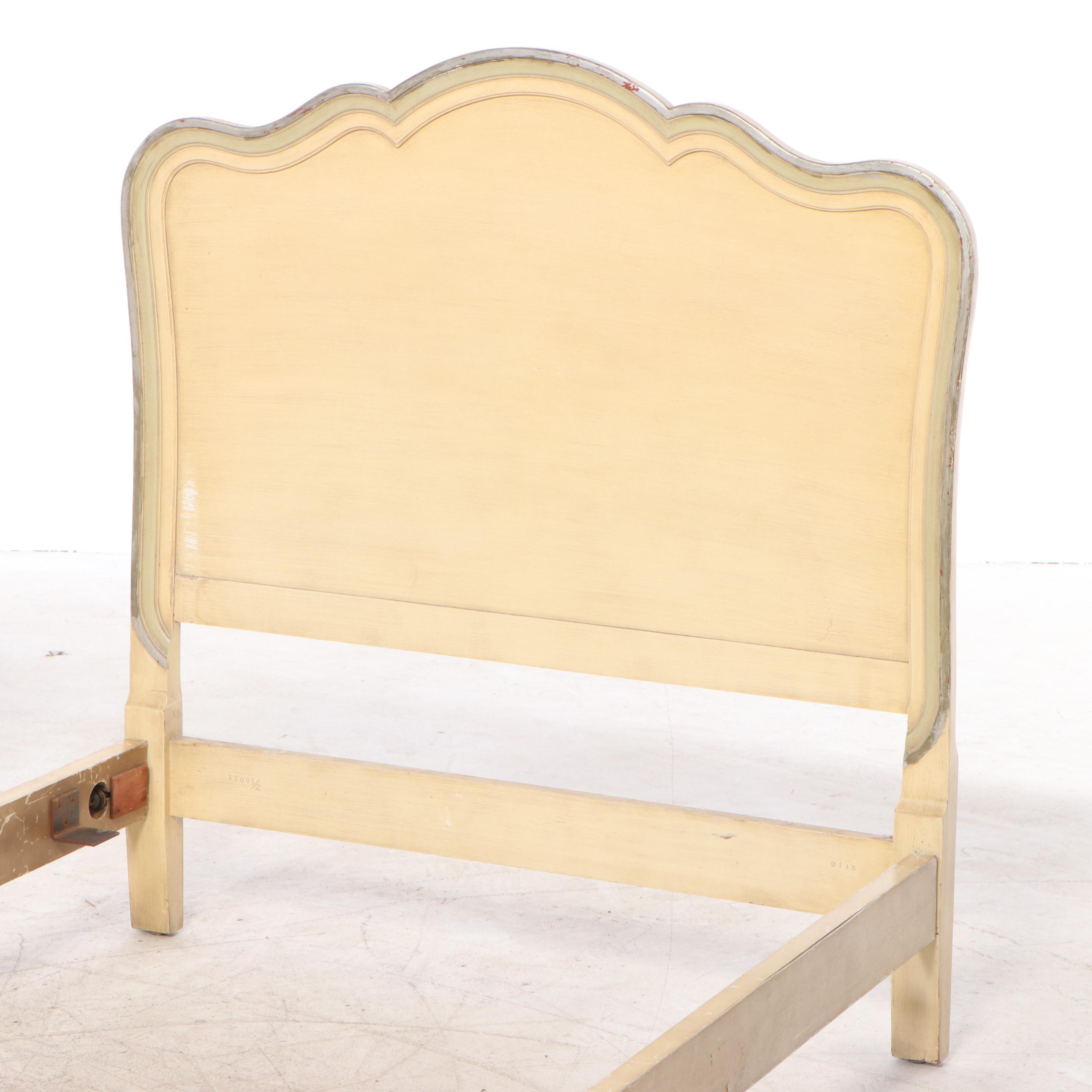 John Widdicomb Pair of French Provincial Style Painted Twin Beds